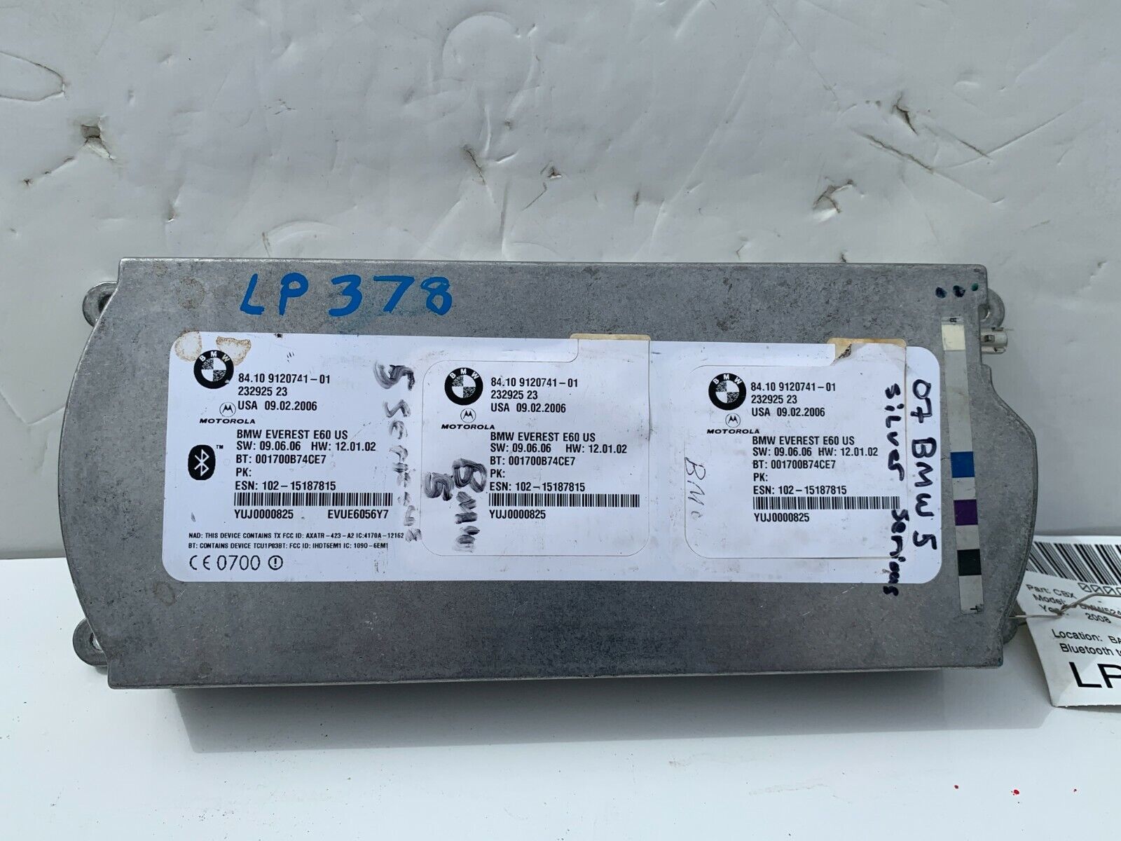 2004-2010 BMW E60 E63 Bluetooth Telematic Control Module TCU1.5 OEM 9120741