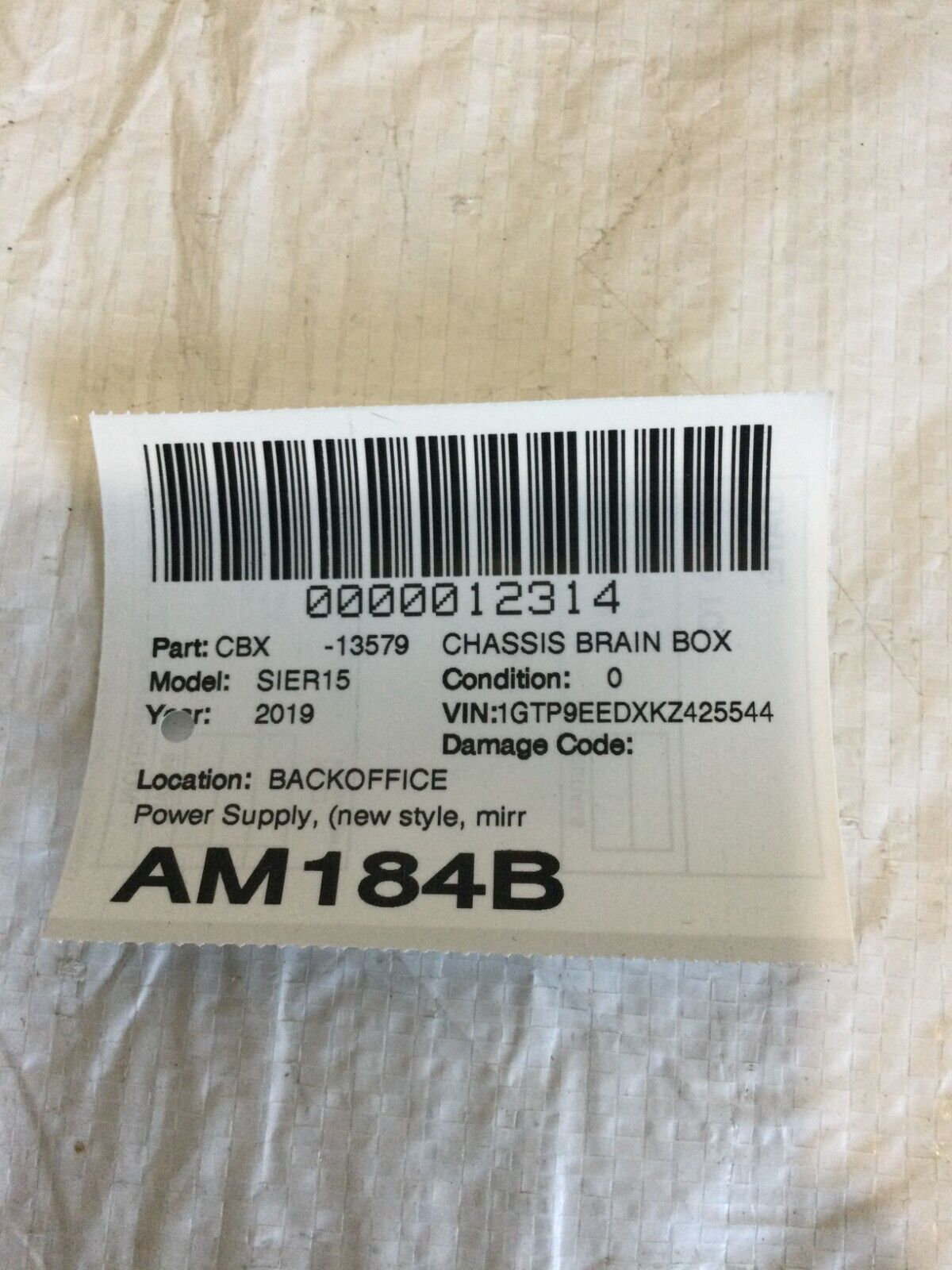 2019 GMC Sierra 1500 Power Supply Control Module 84361189 OEM