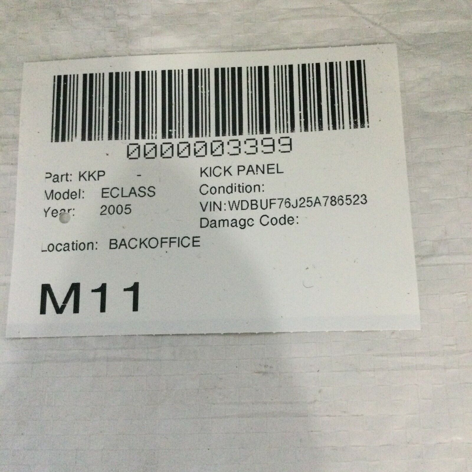 2003-2006 Mercedes Benz W211 E55AMG Kick Panel W/ Parking Button Ignition Module