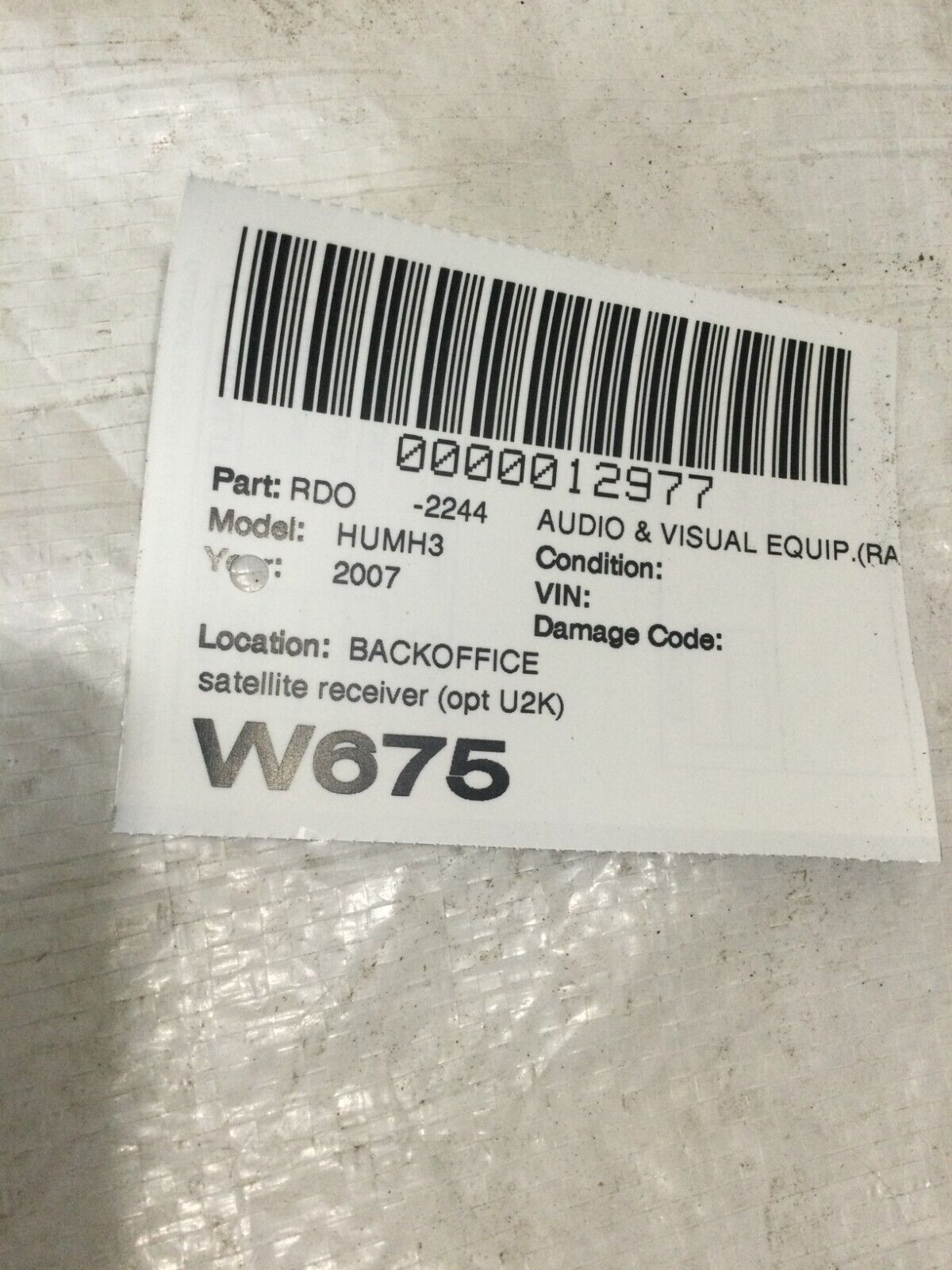 2006-2010 Hummer H3 SatelIite Radio Control Receiver Module OEM  28039755