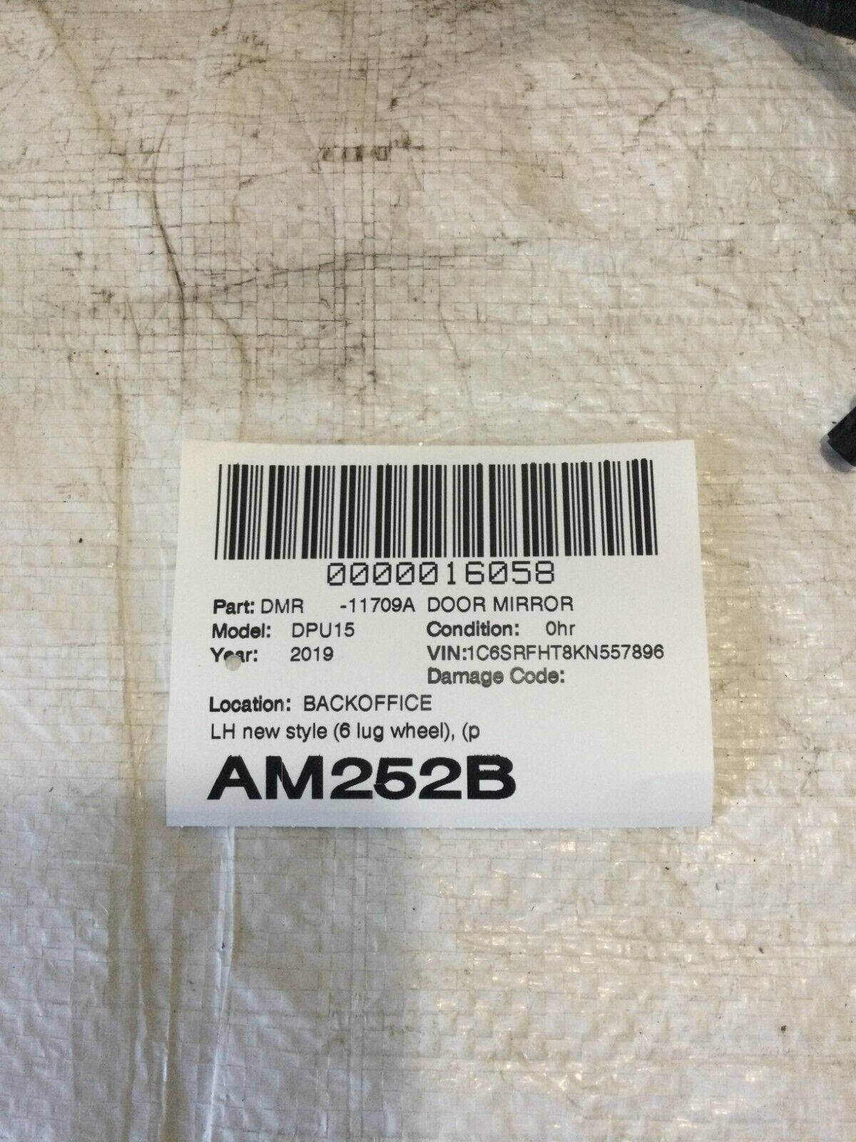 2019-2022 Ram 1500 Left Driver Side View Chrome Mirror W/Camera & Turn Light OEM