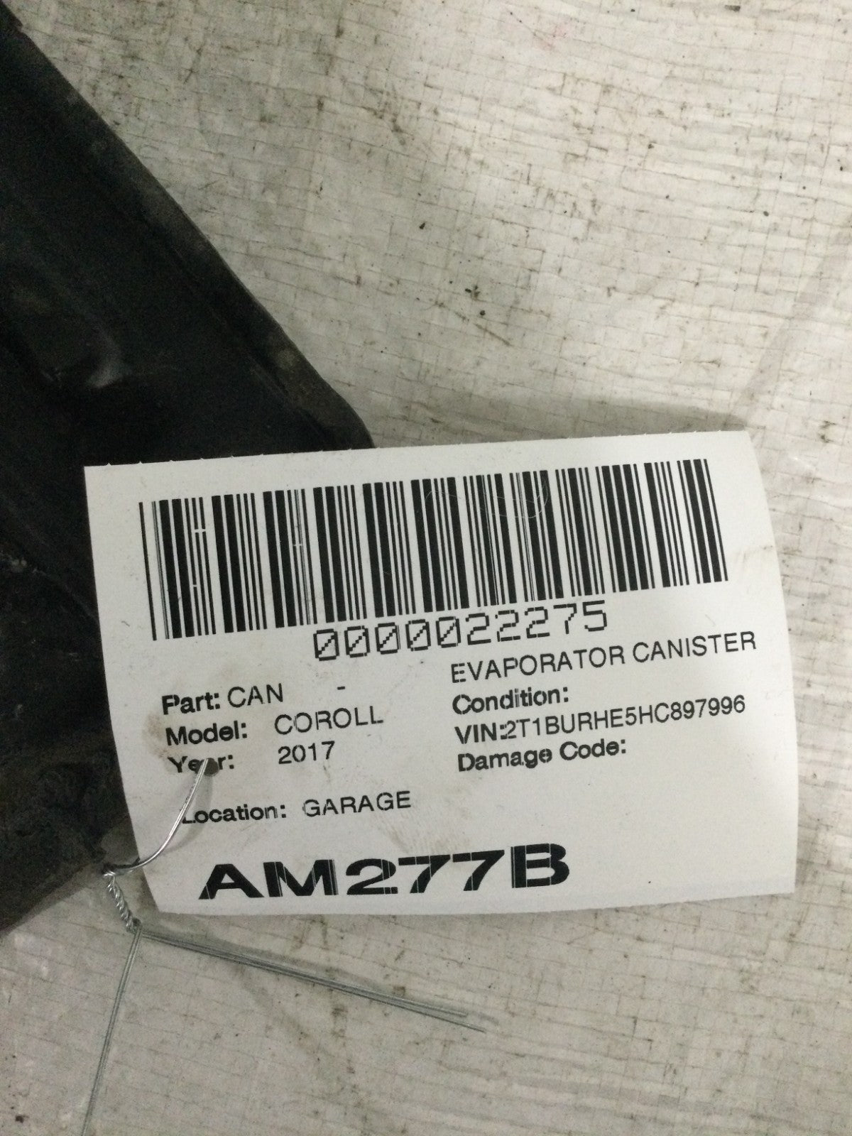 2017 Toyota Corolla Evaporator Canister OEM
