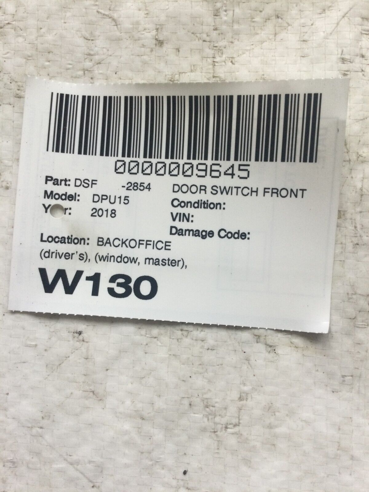2016-2018 Dodge Ram 1500 Front Left Master Power Window Switch OEM