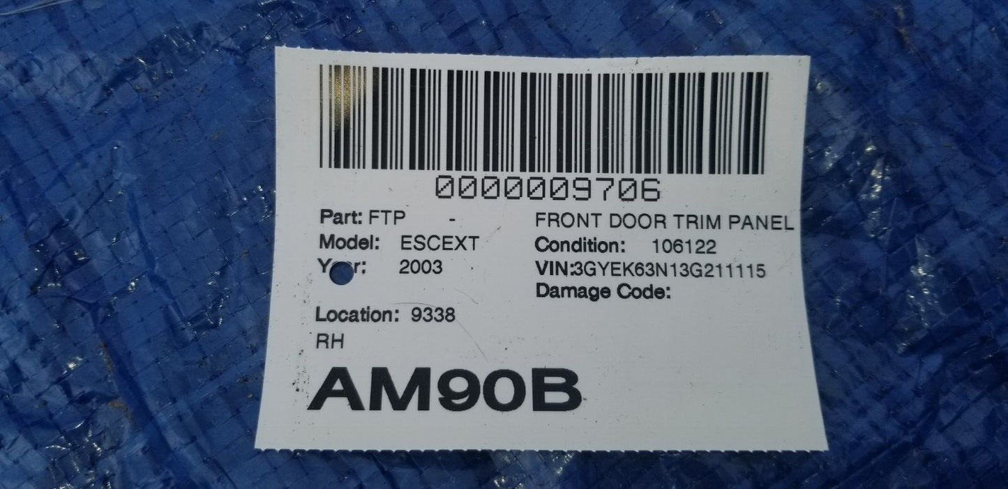 2003-2006 Cadillac Escalade EXT Front Right Door Trim Panel OEM 15192755