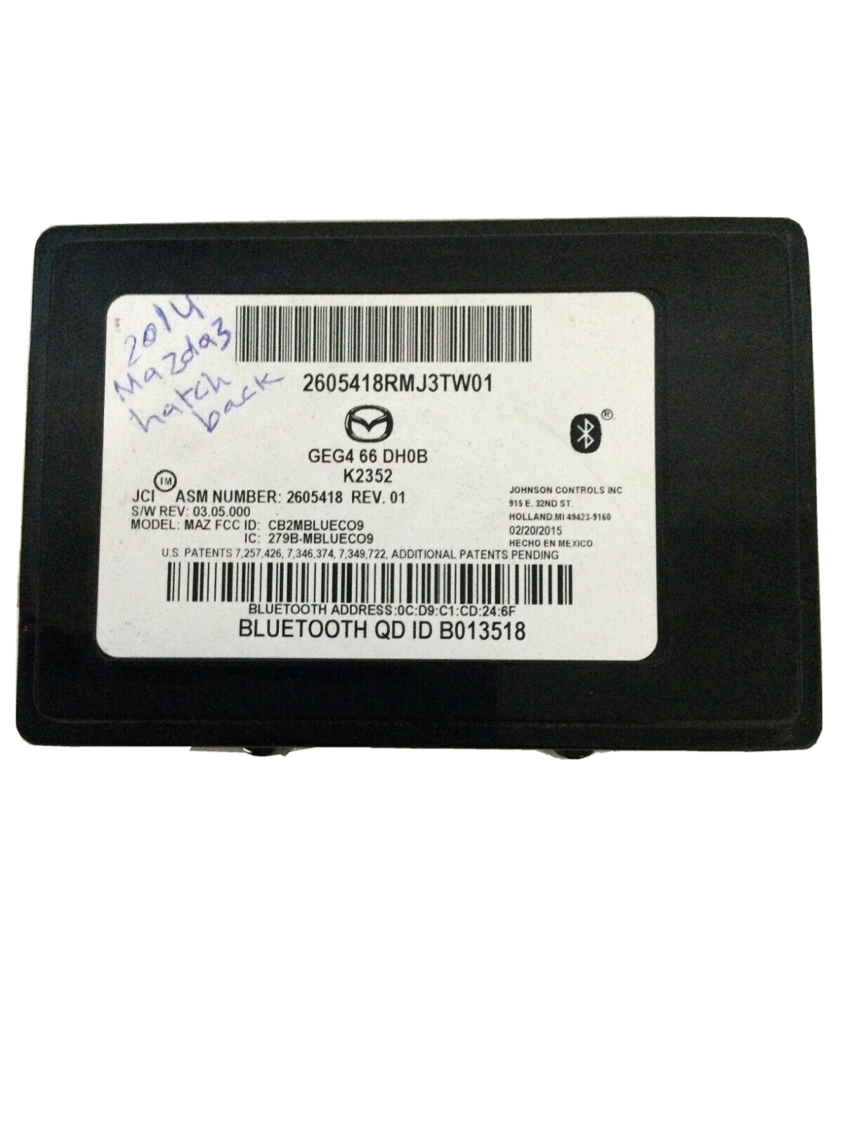 2018 Mazda CX-5 Communication Bluetooth connectivity Module OEM GEG466DH0B