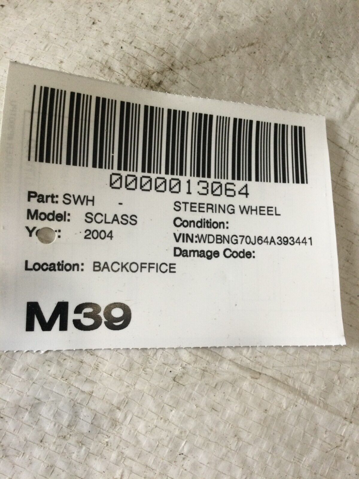 2004 Mercedes Benz S430 Strng Wheel OEM