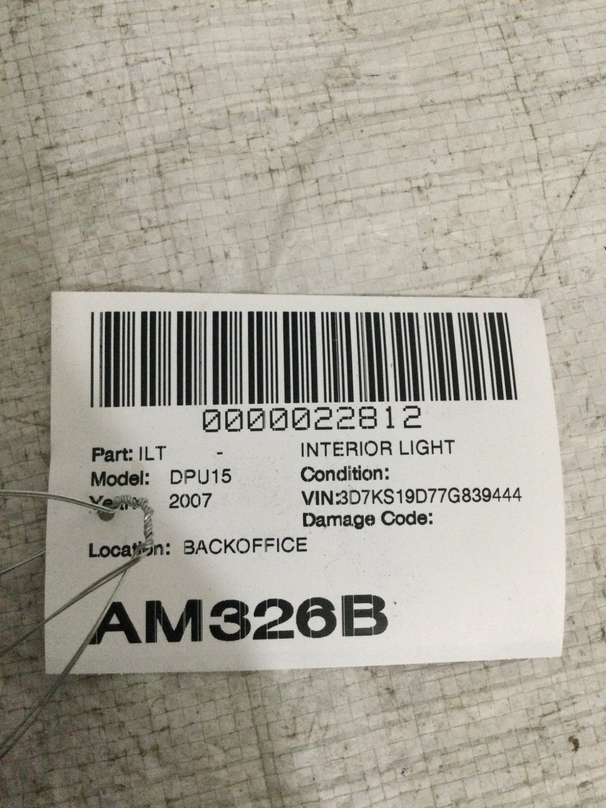 2007 Dodge Ram 1500 Interior Light OEM