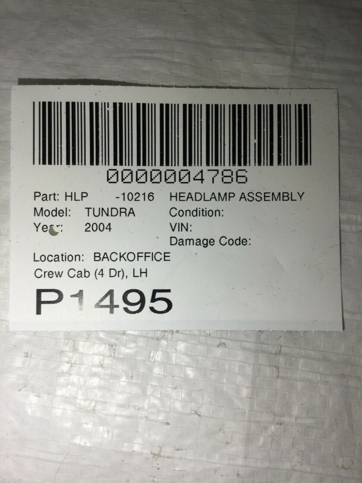 2004 Toyota Tundra 4DR Crew Cab Turn Signal Left Driver Side OEM LH