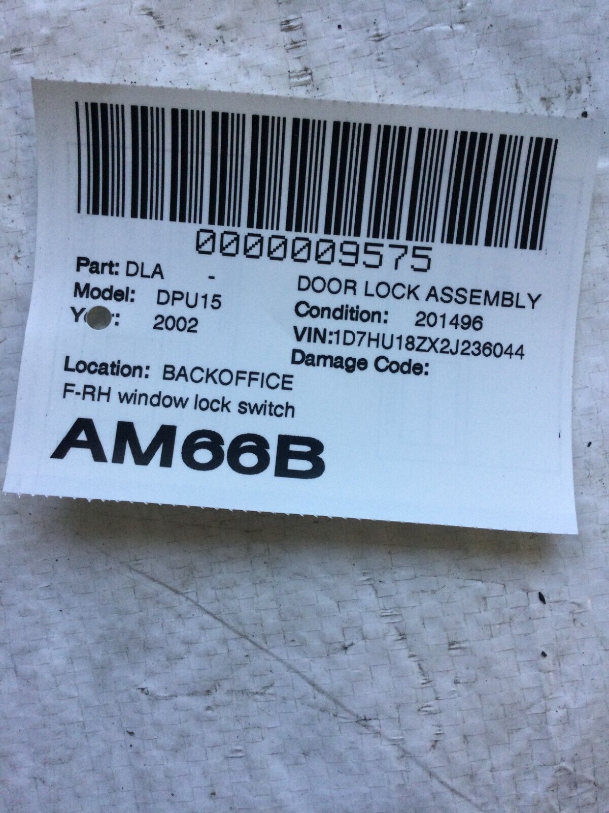 2002 Dodge Ram 1500 Front Right Passenger Power Window Lock Switch OEM