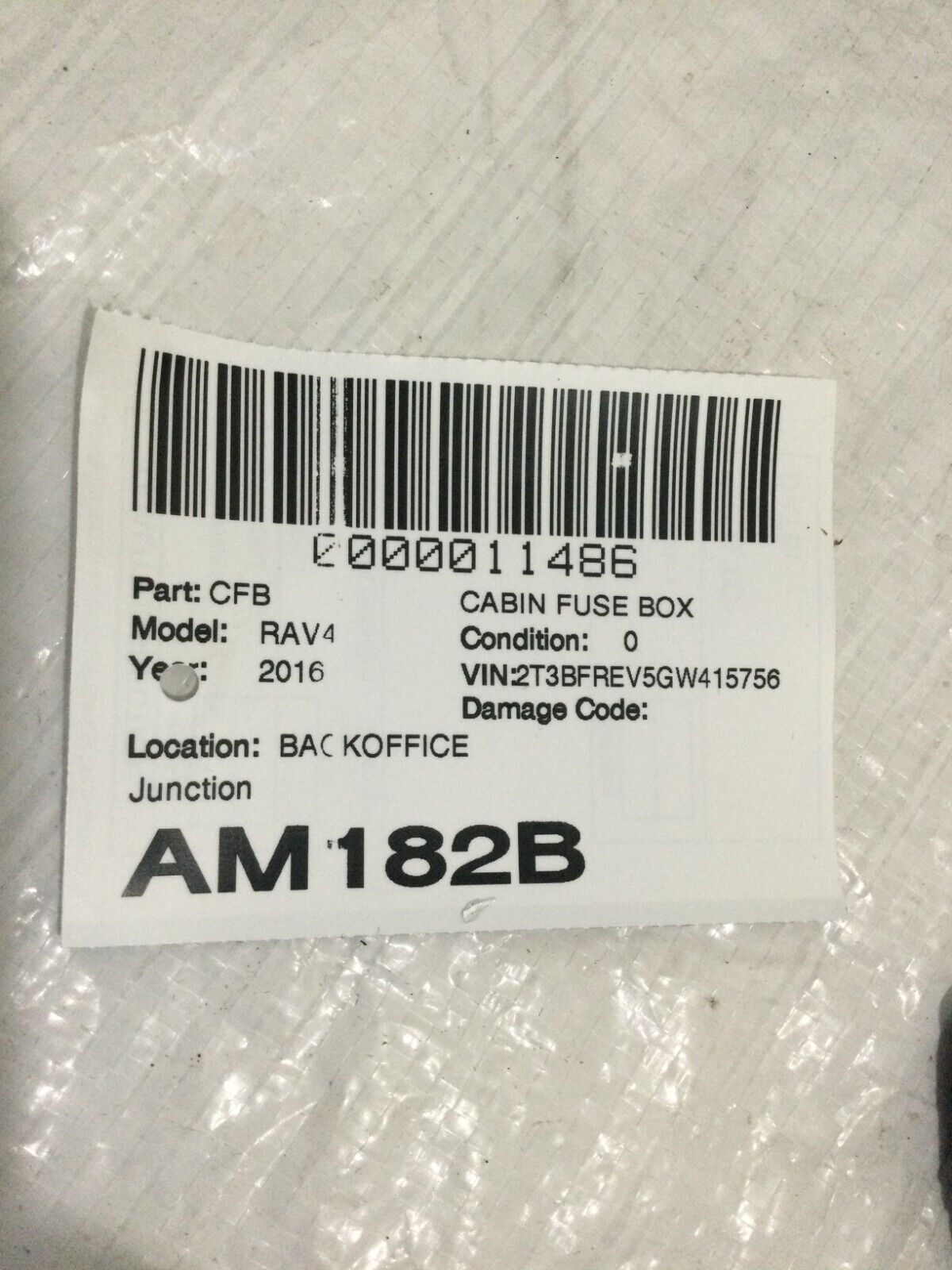 2016-2018 Toyota Rav4multiplex Junction Fuse Box 89221-0R130 82730-0R100