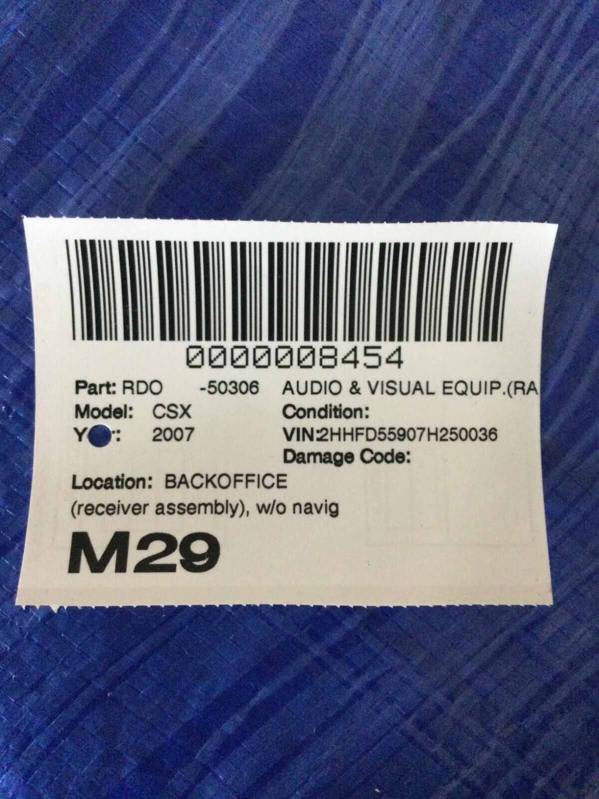 2006-2011 Acura CSX AM FM Radio Single Disc CD Player 39100-SNR-C03 OEM