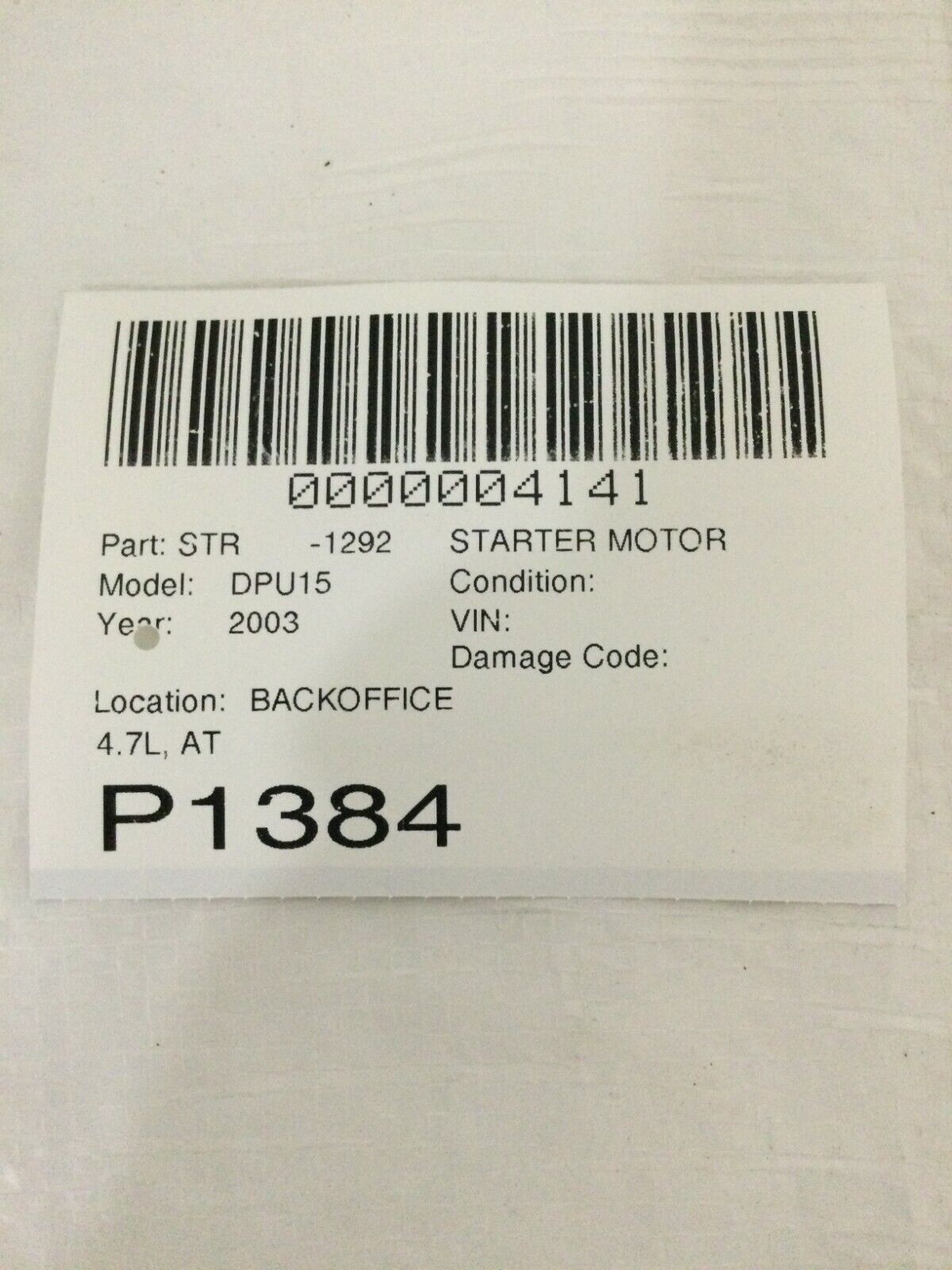 2003-2004 Dodge Ram 1500 Engine Starter Motor 56028715AD 4.7L OEM