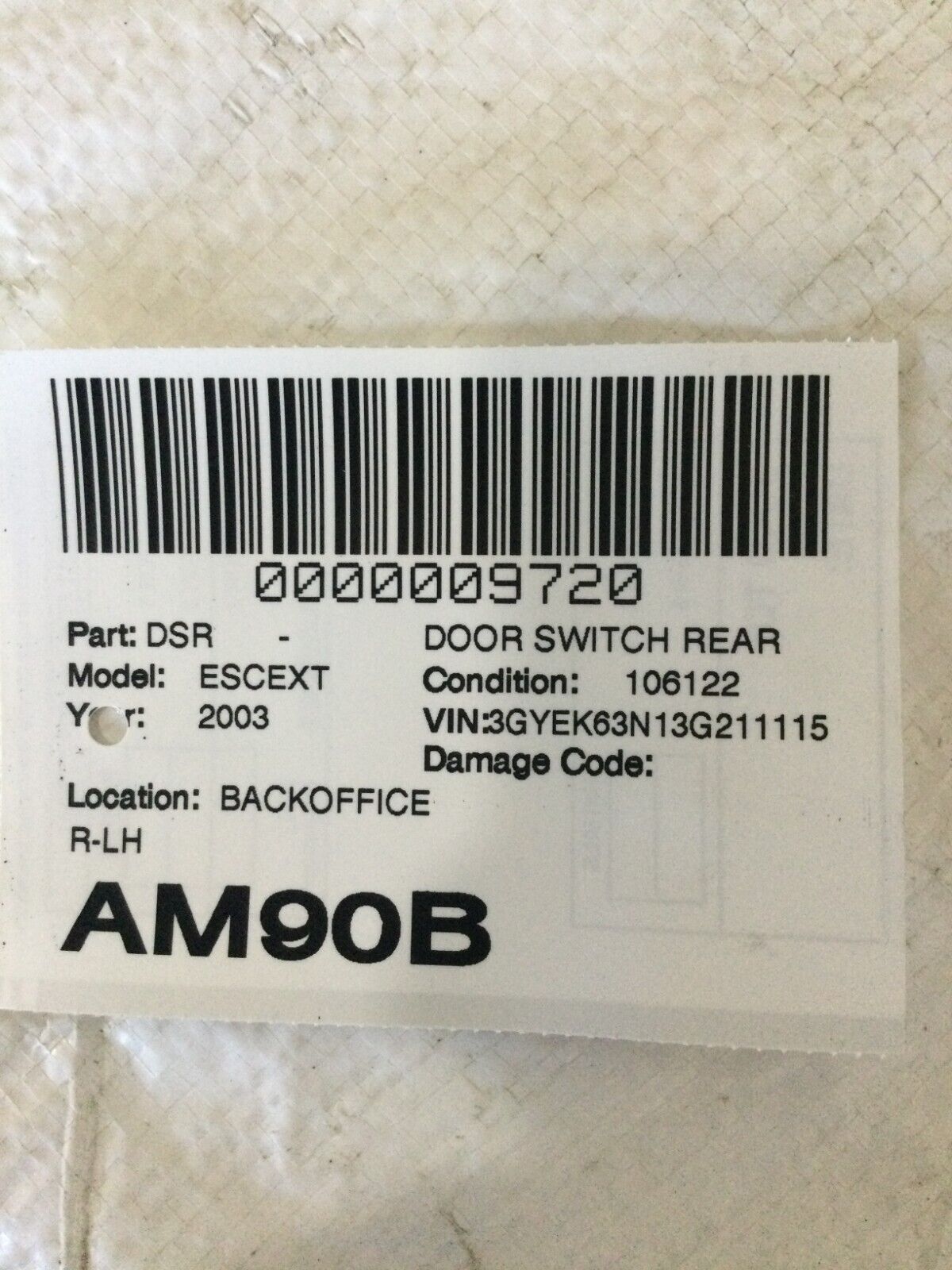 2003-2006 Cadillac Escalade EXT Rear Left Door Switch OEM