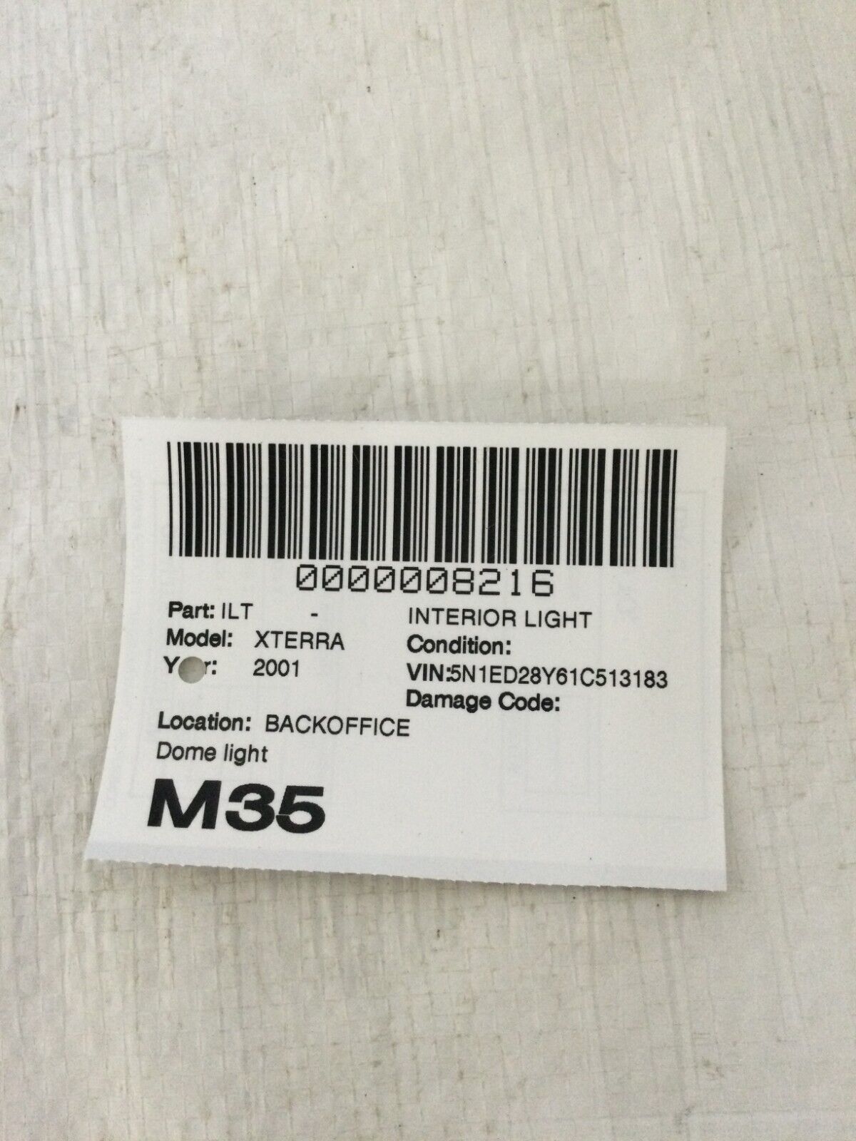 2001 Nissan Xterra Interior Dome Light OEM
