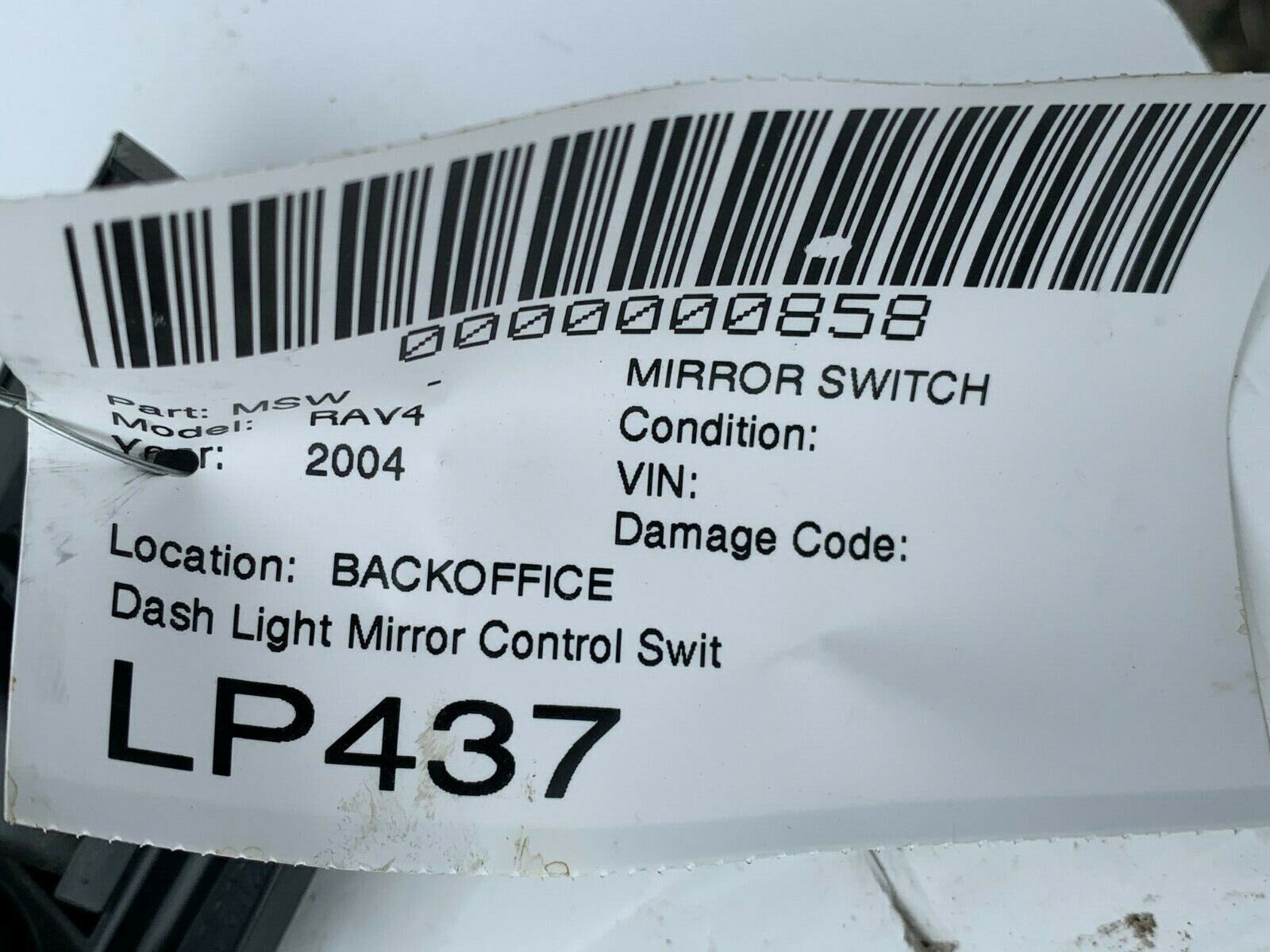 2001-2005 Toyota RAV4 Side View Mirror Adjustment Switch Panel Dimmer OEM