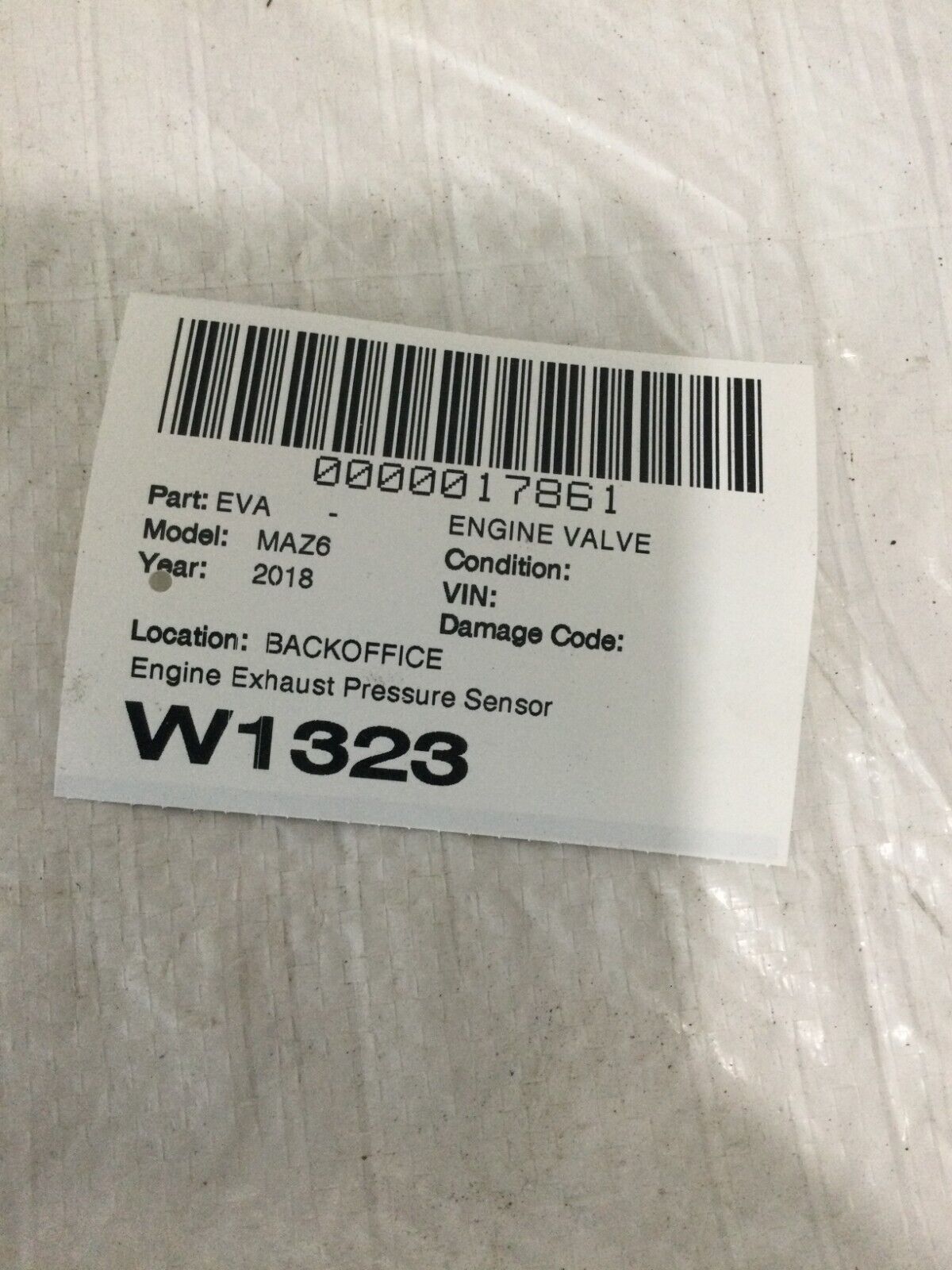 2018 Mazda 6 Rear Exhaust Actuator Motor OEM 706366070