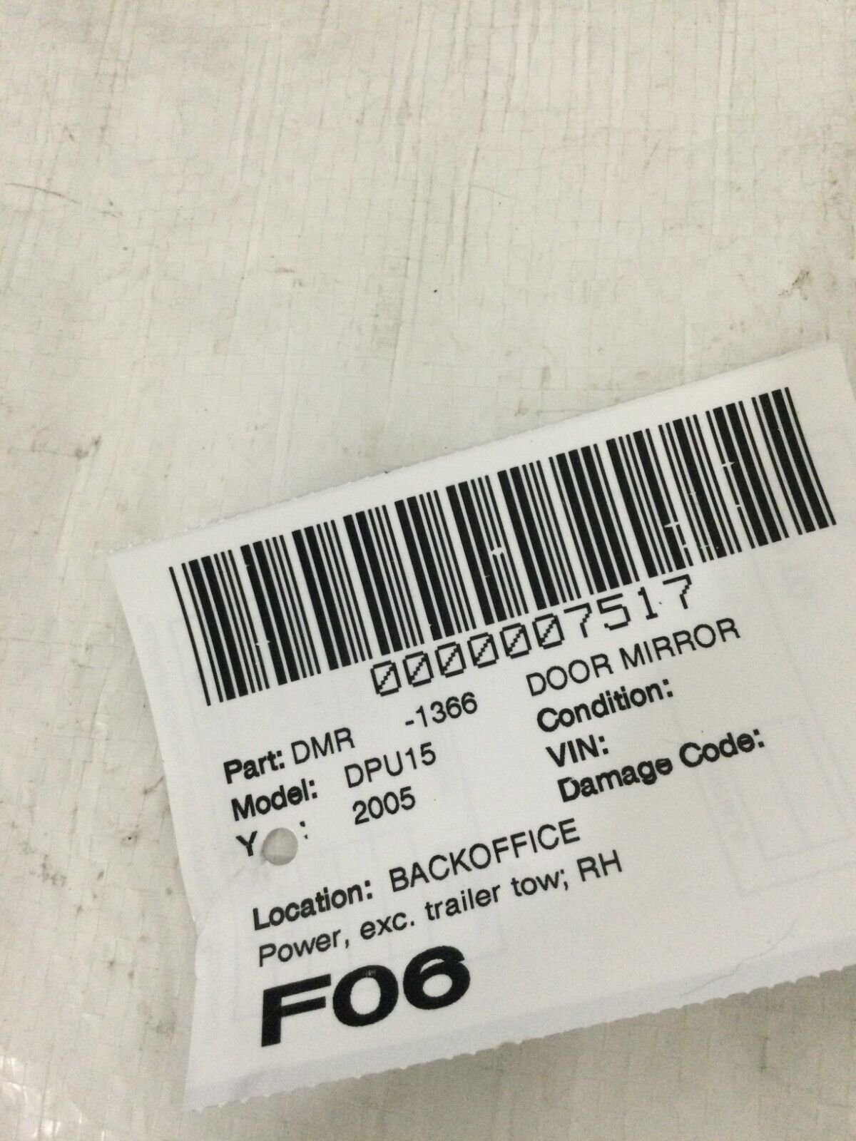 2002-2008 Dodge Ram 1500 Passenger Right Side View Power Heated Door Mirror RH