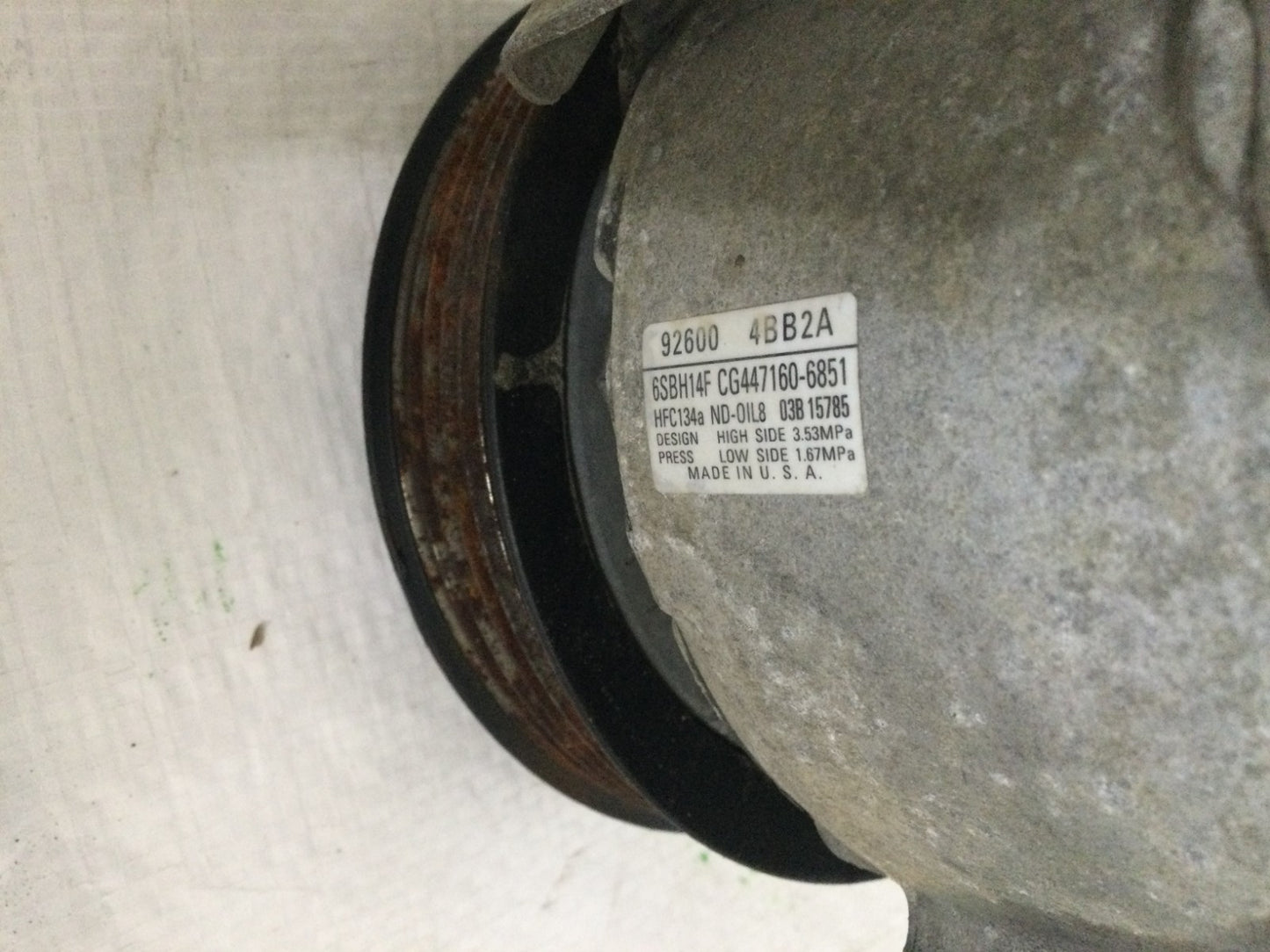 2018 Nissan Rogue 2.5L A/C Air Compressor OEM 92600 4BB2A MARKED DAMAGE