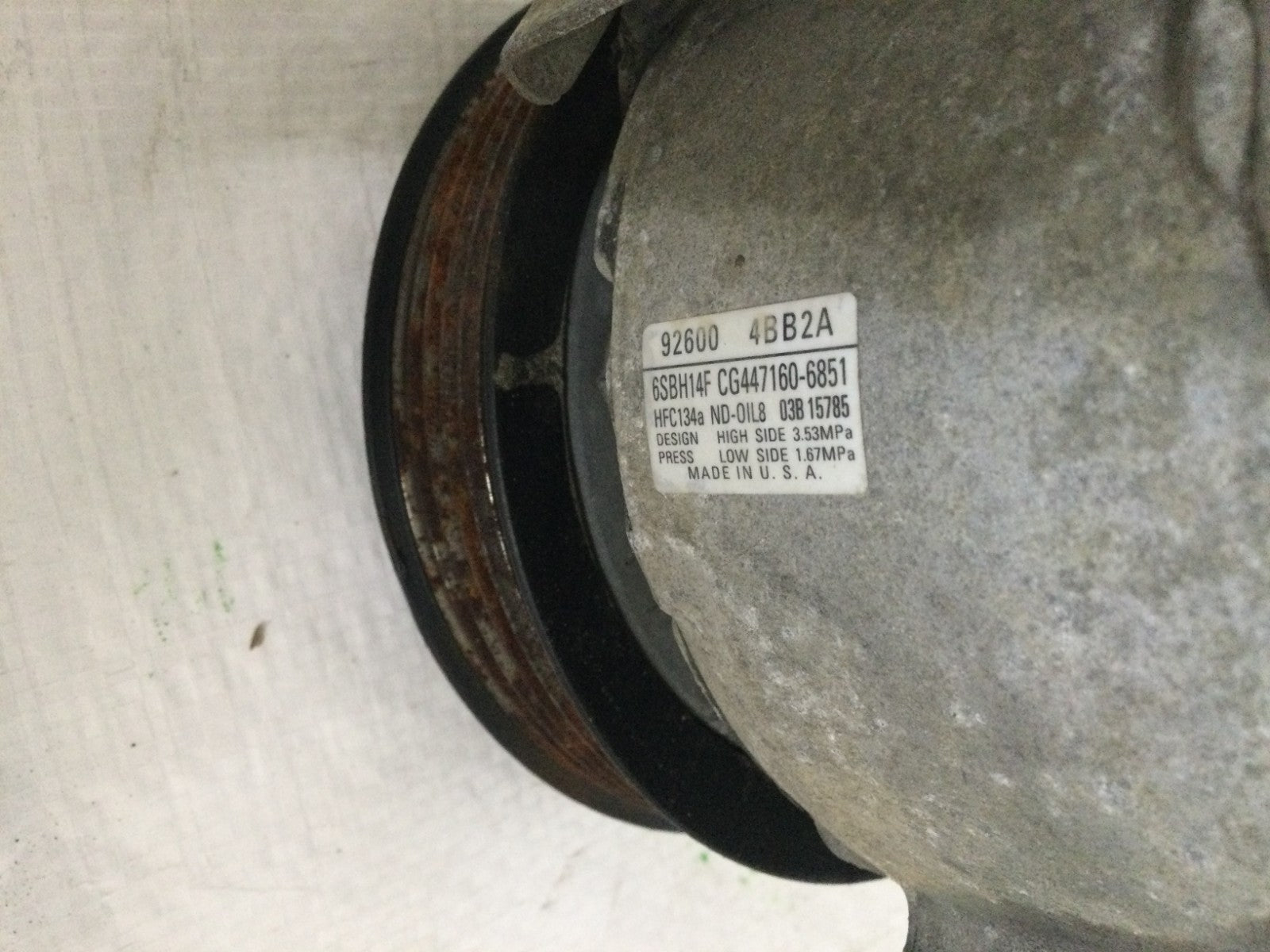 2018 Nissan Rogue 2.5L A/C Air Compressor OEM 92600 4BB2A MARKED DAMAGE