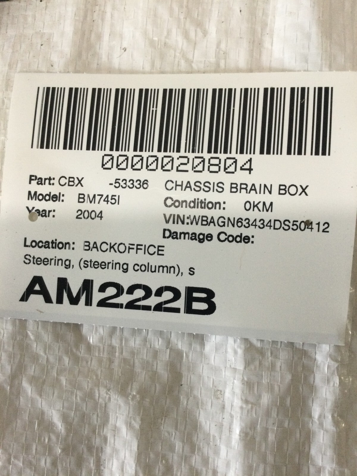 2004 BMW 745I Steering Wheel Control Module 6916693 OEM