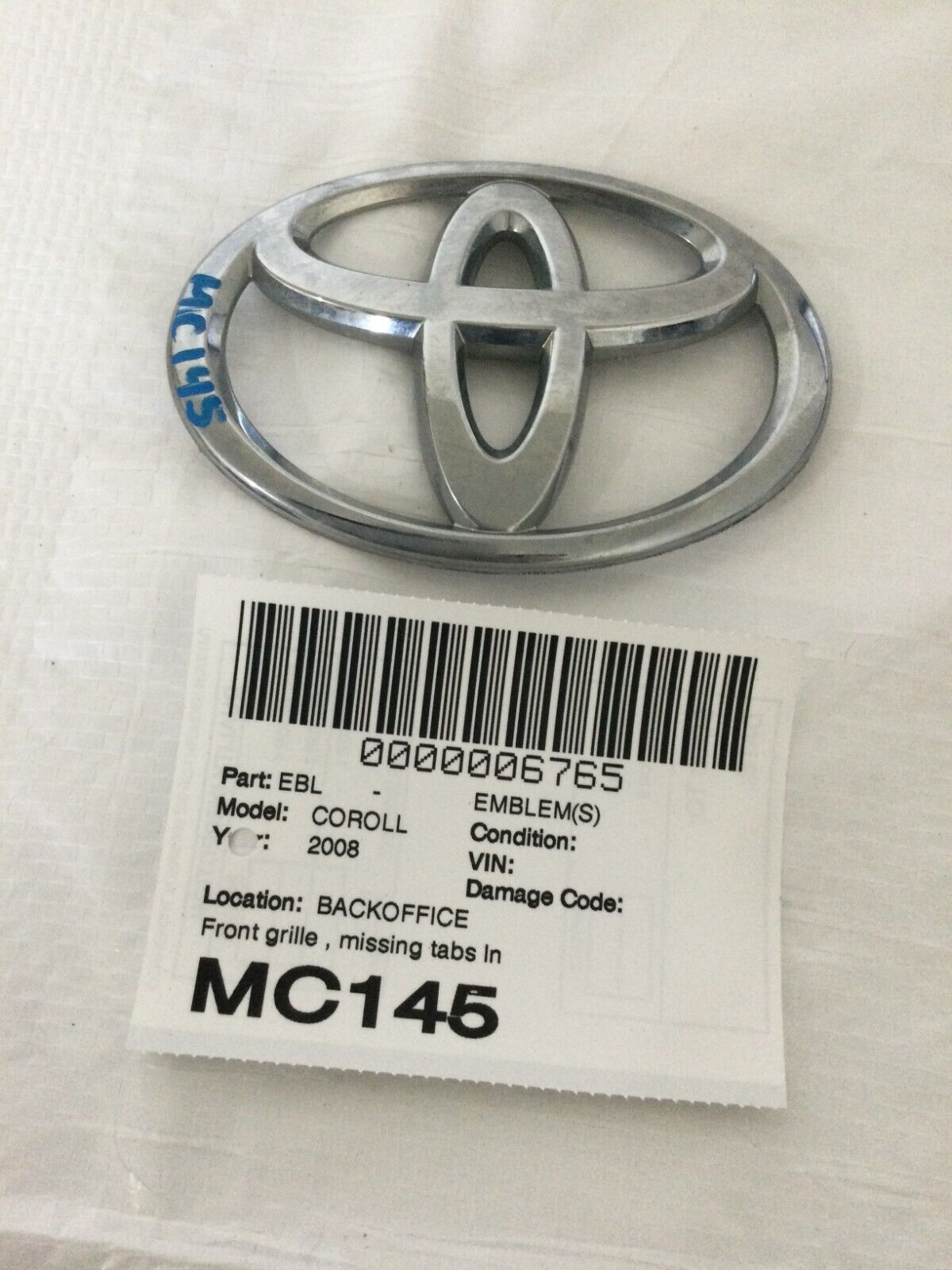 2007-2009 Toyota Camry Rear Trunk Emblem 75431-02080 OEM
