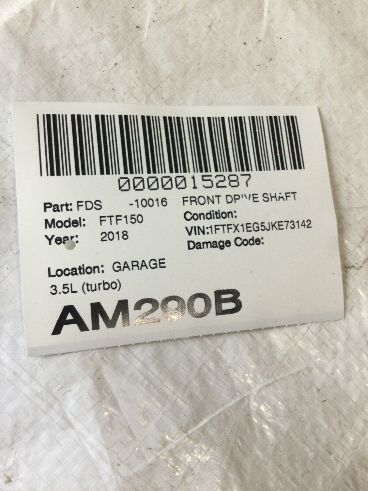 2018 Ford F-150  Front Drive Shaft Assembly OEM