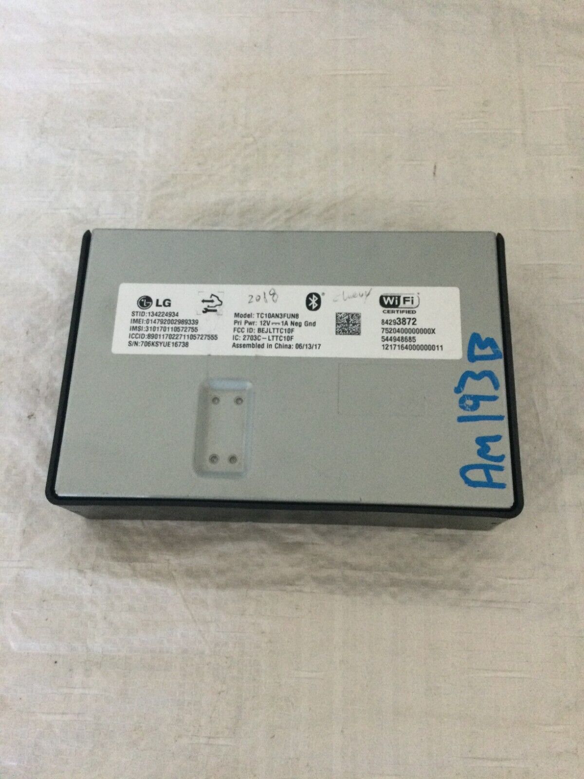 2018 Chevrolet Silverado 1500 Bluetooth Receiver Wifi Control Module 84293872 