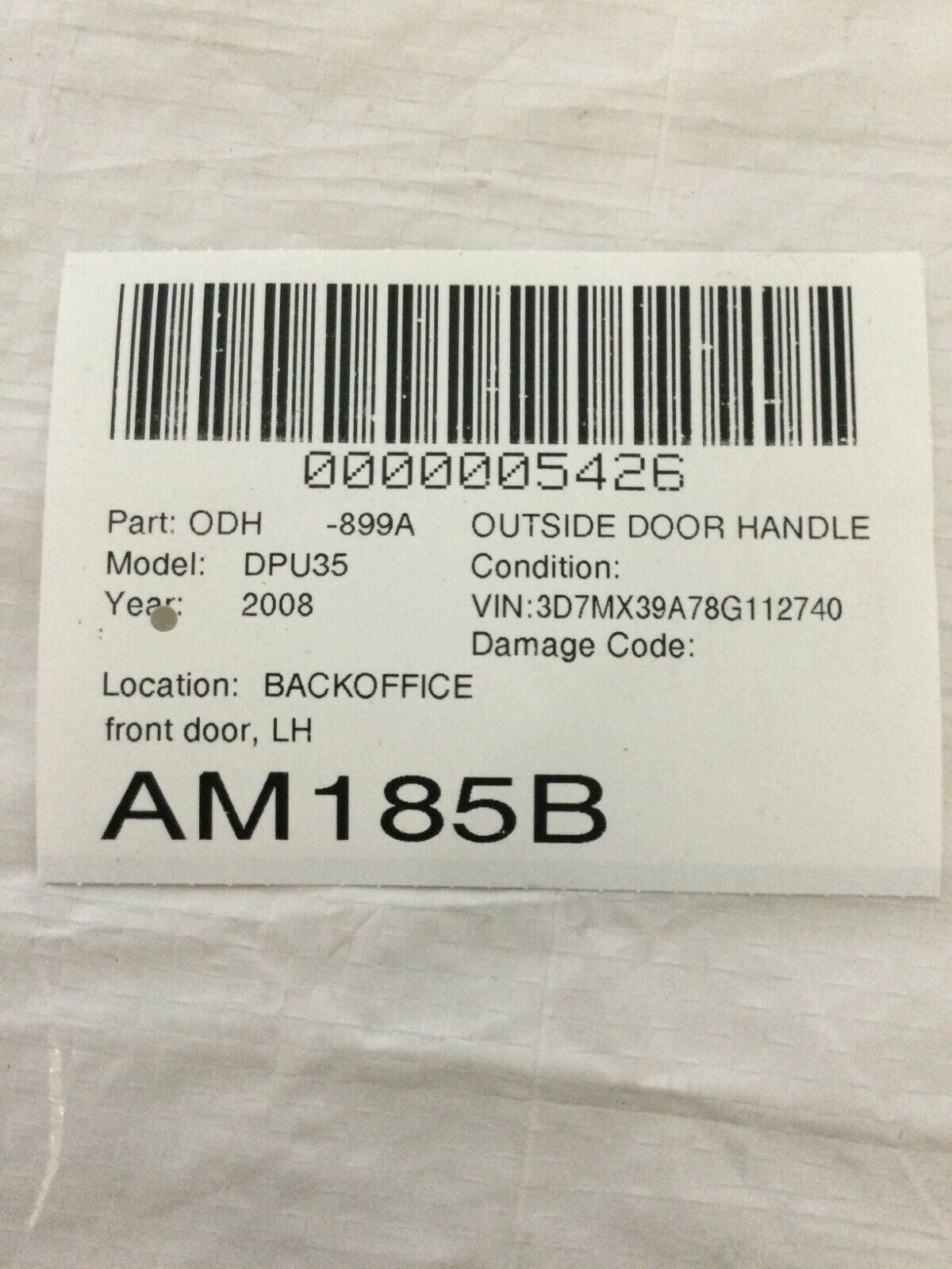 2007-20 Dodge Ram 3500 Front Left Exterior Door Handle 55275949AC 55362213AB OEM