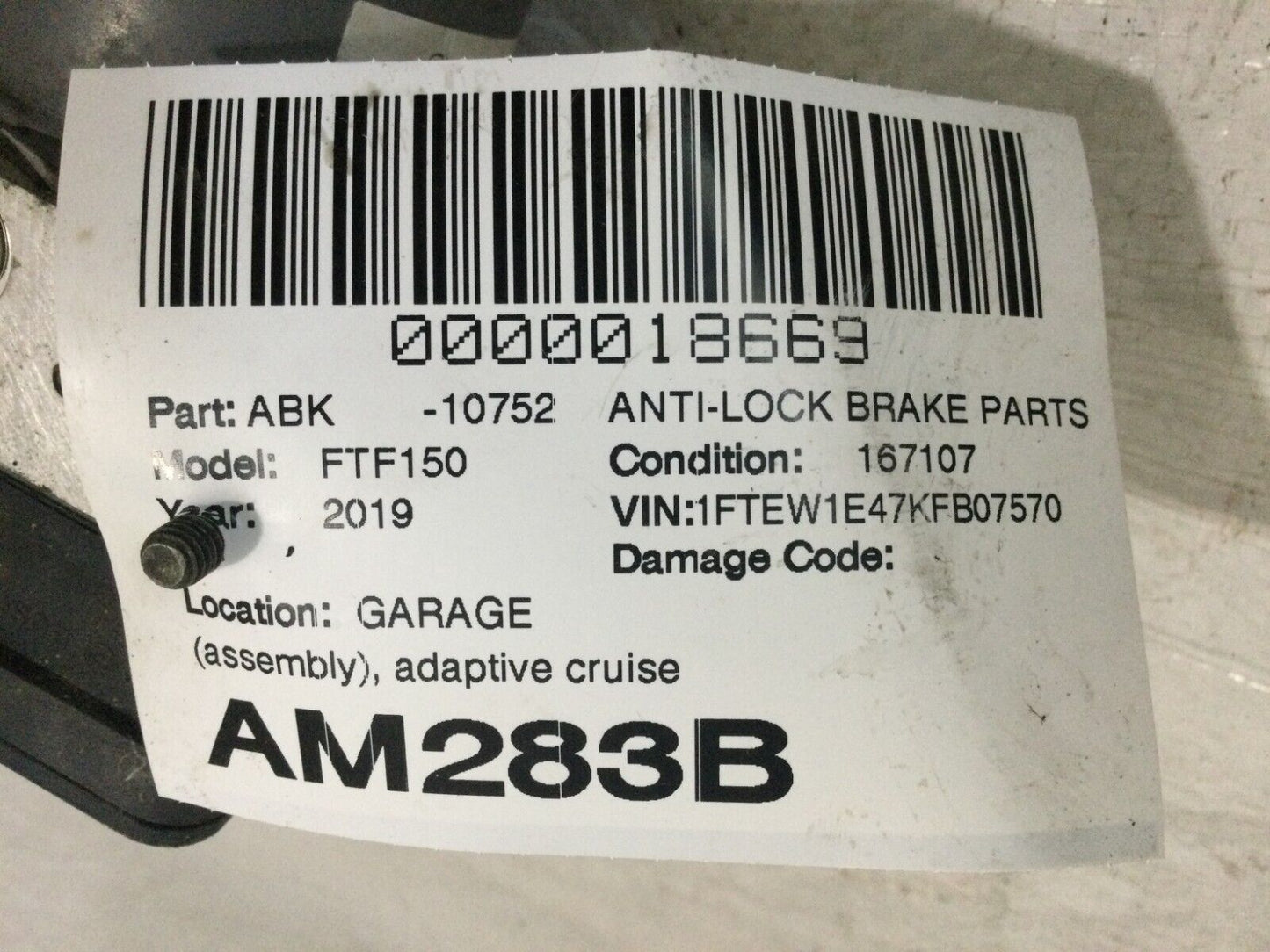 2019 Ford F150 F-150 ABS Pump Anti Lock Brake Module 2018-2020 KL34-2B373-AD