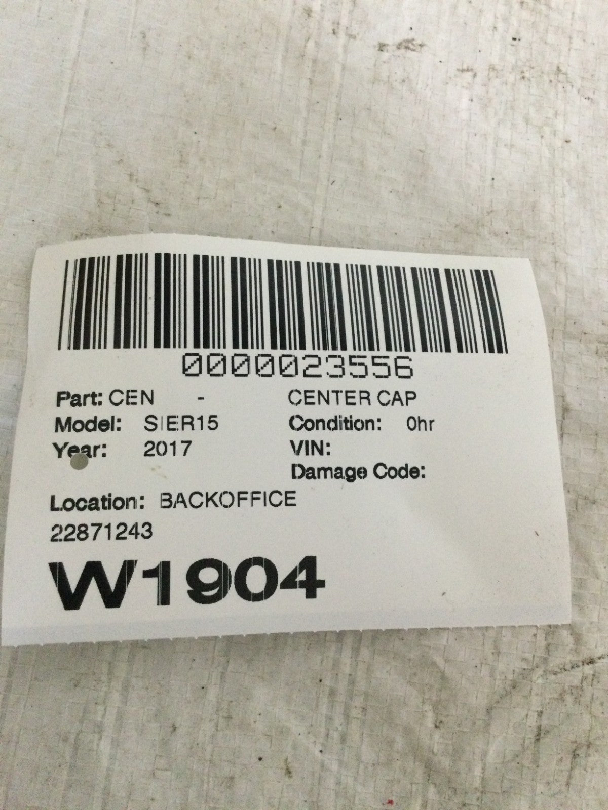 2017 GMC Sierra 1500 Center Cap OEM 22871243