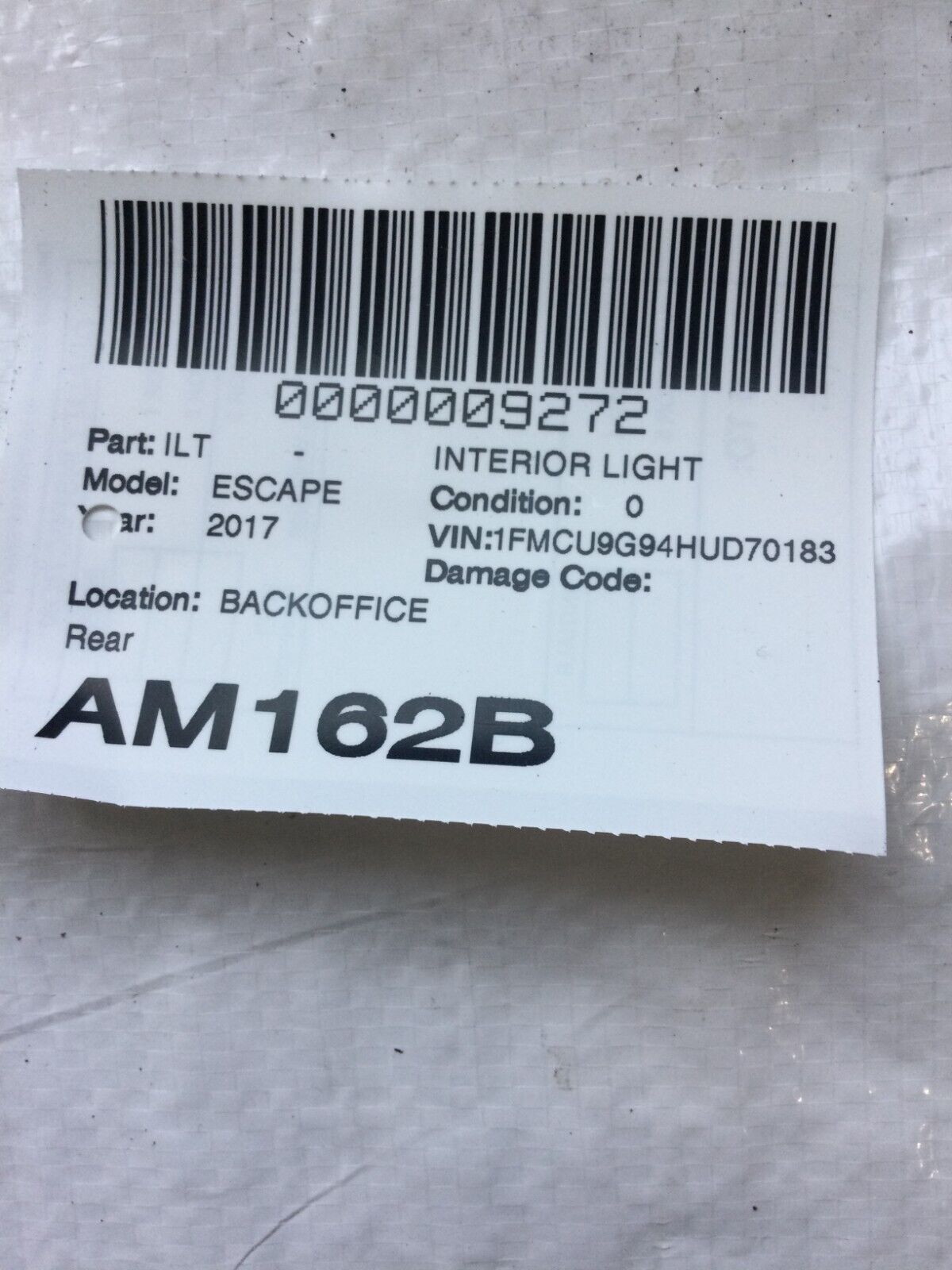 2017-2018 Ford Escape Rear Left Interior Dome Map Light CJ5A-13K767-FH OEM