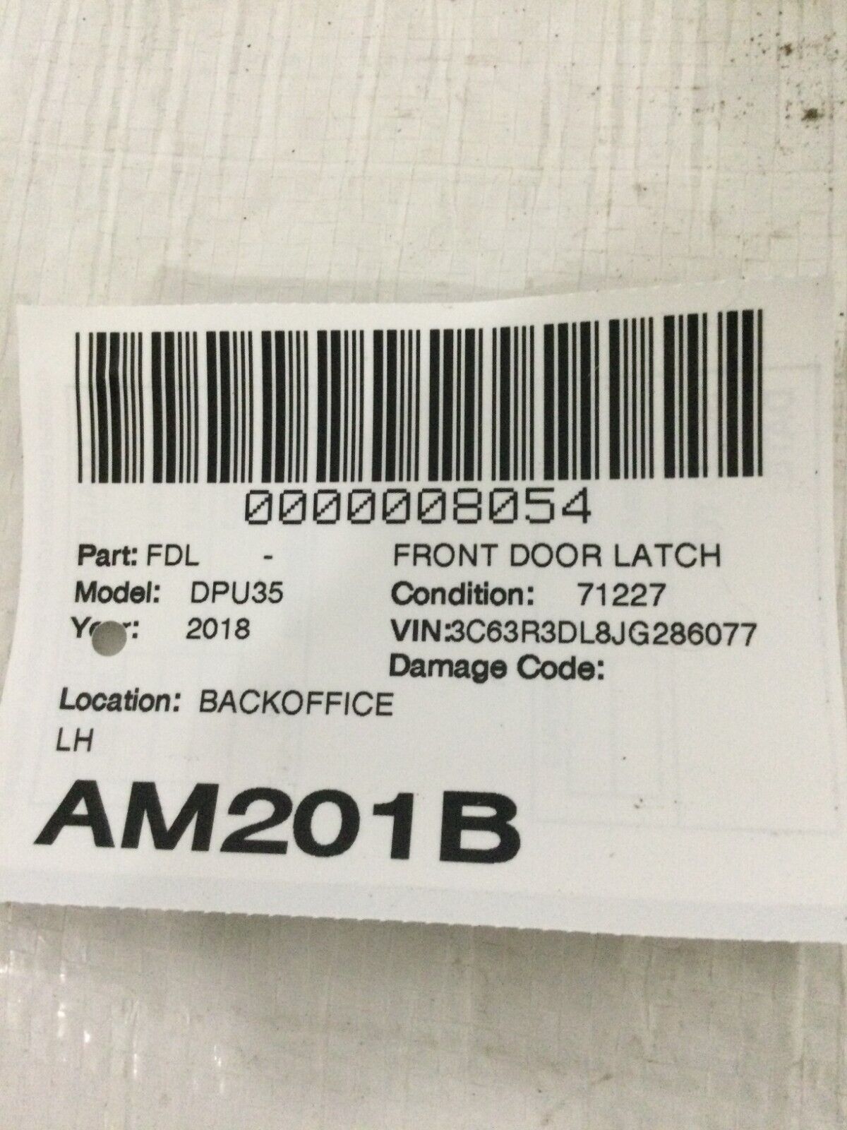 2018 Dodge RAM 3500 Front Left  Door Lock Actuator P04589417A OEM