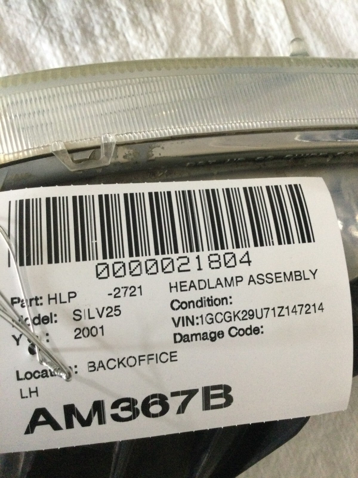 2001 Chevrolet Silverado 2500 Left Driver Headlight OEM