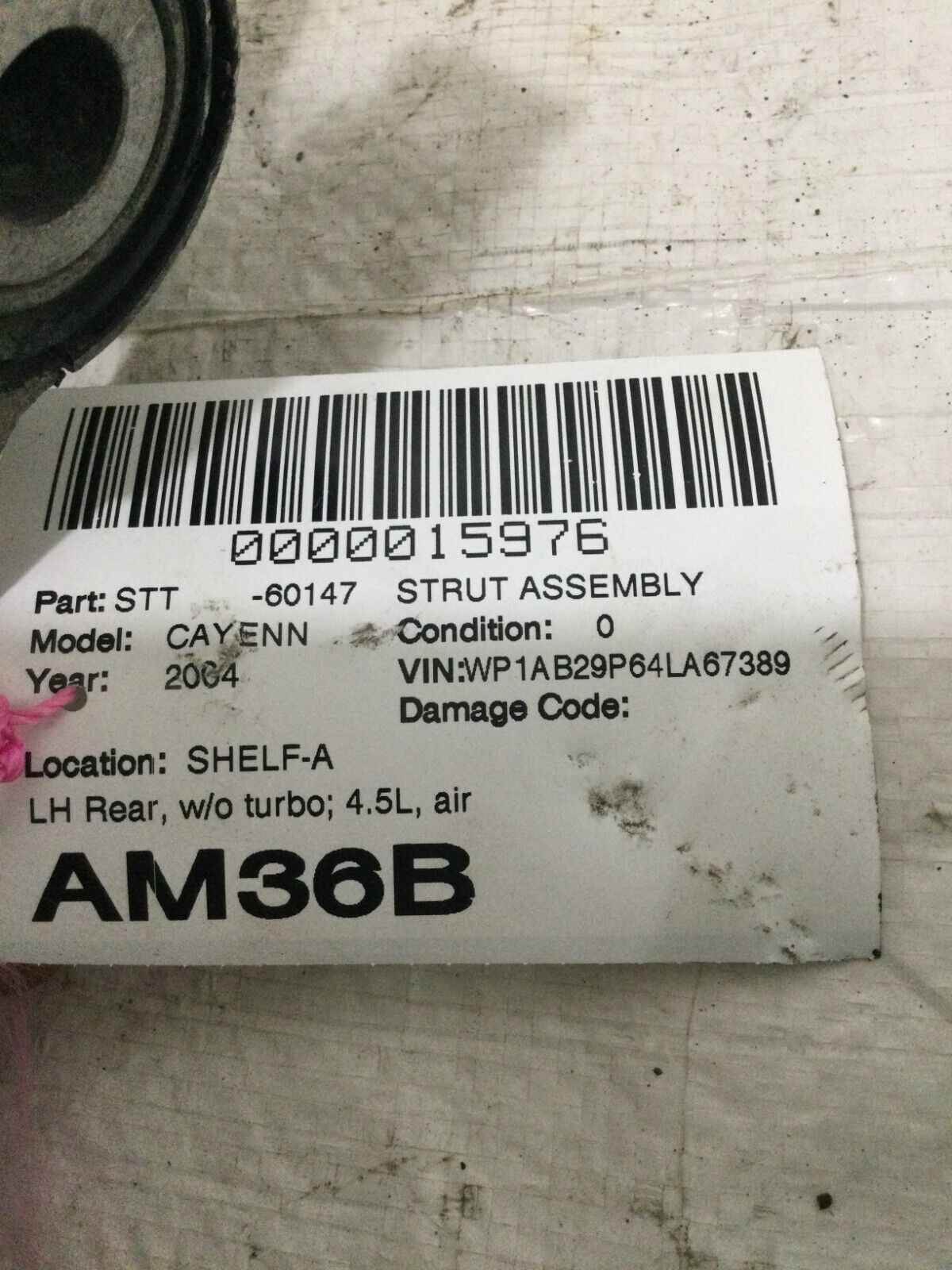 2003-2006 Porsche Cayenne Turbo Left Rear Shock Strut Absorber 7L5512021AM OEM