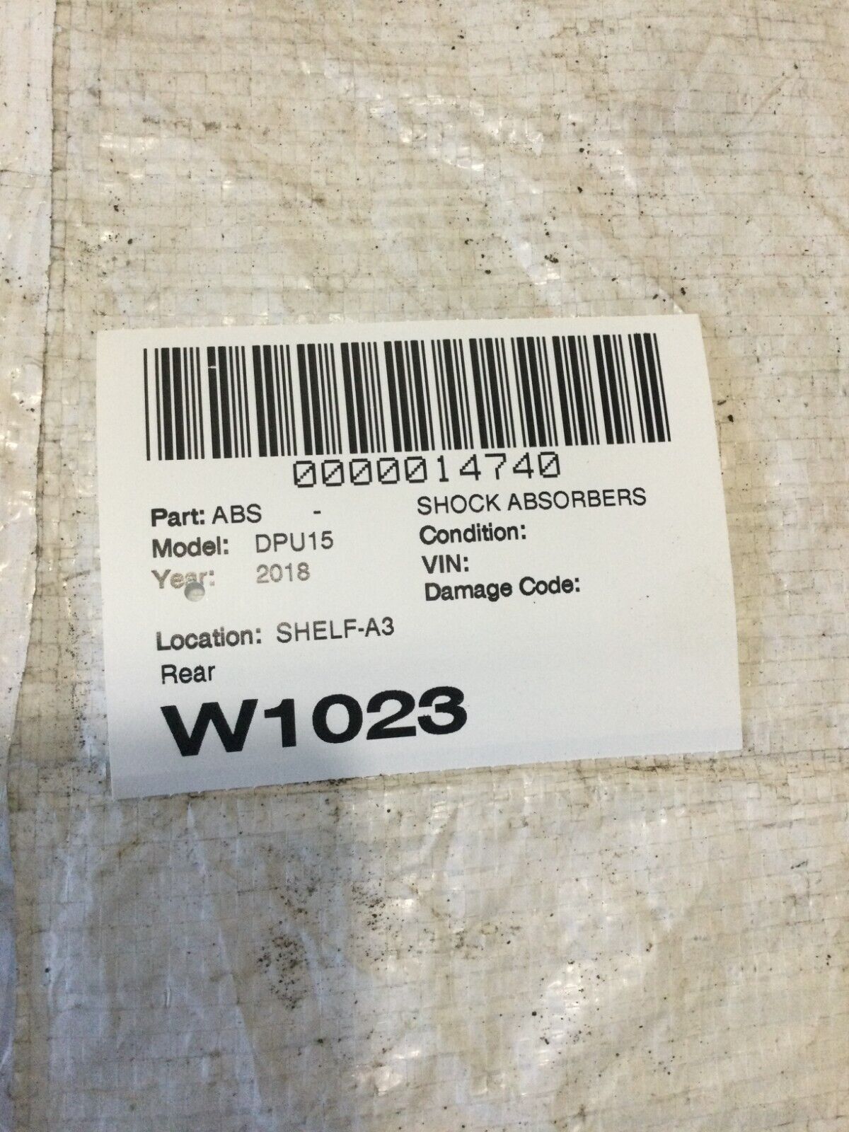 2018 Doge Ram 1500 Rear Shock Absorber OEM