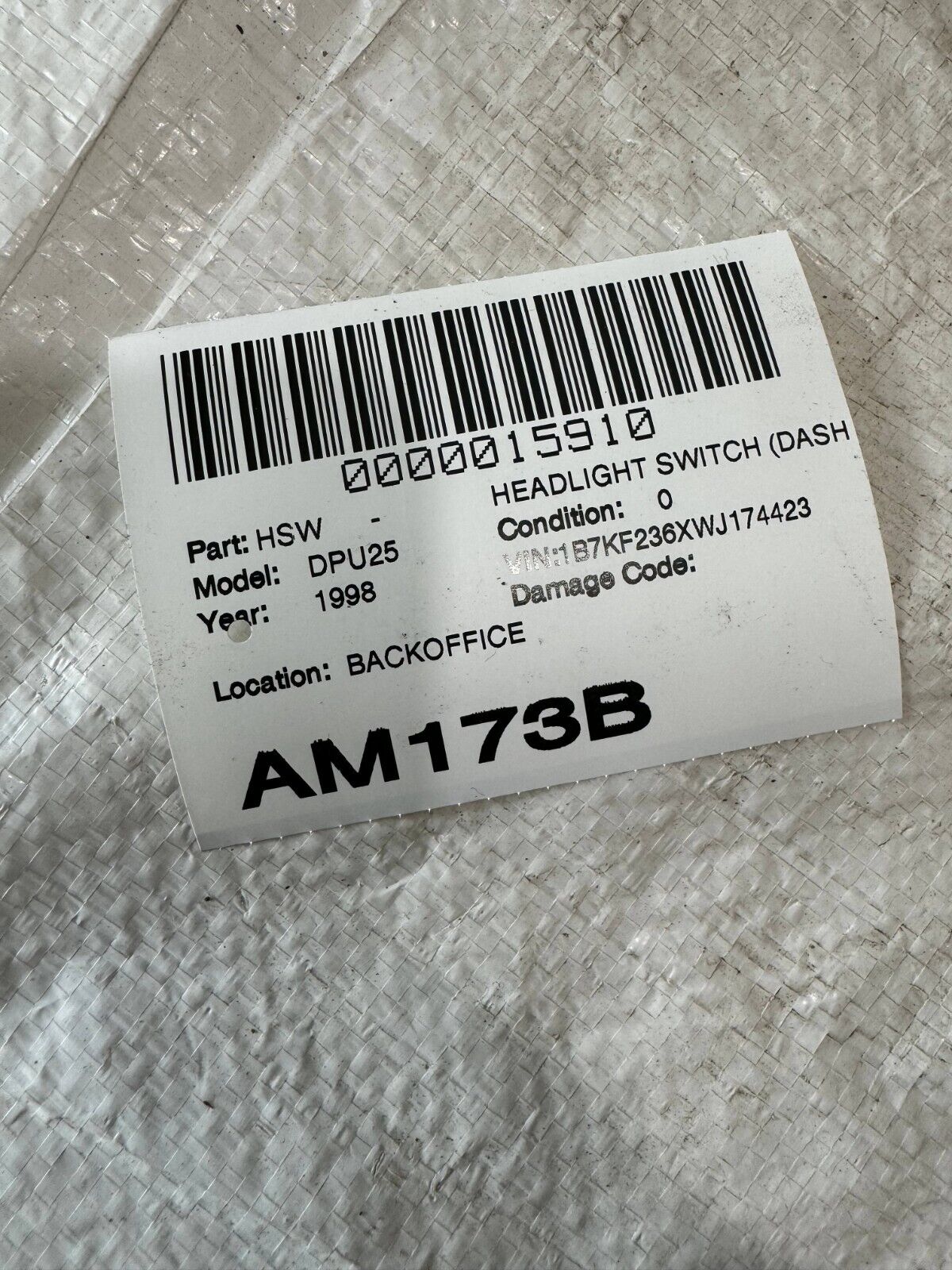 1998 Dodge Ram 2500 Cargo Head Light Switch 56045082AA OEM