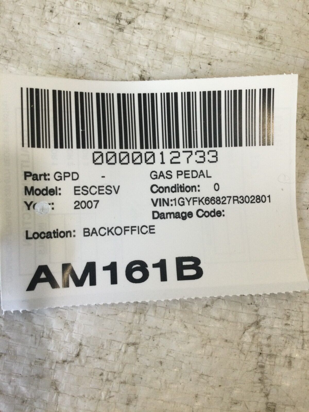 2007-2011 Cadillac Escalade ESV  Accelerator Gas Pedal  OEM