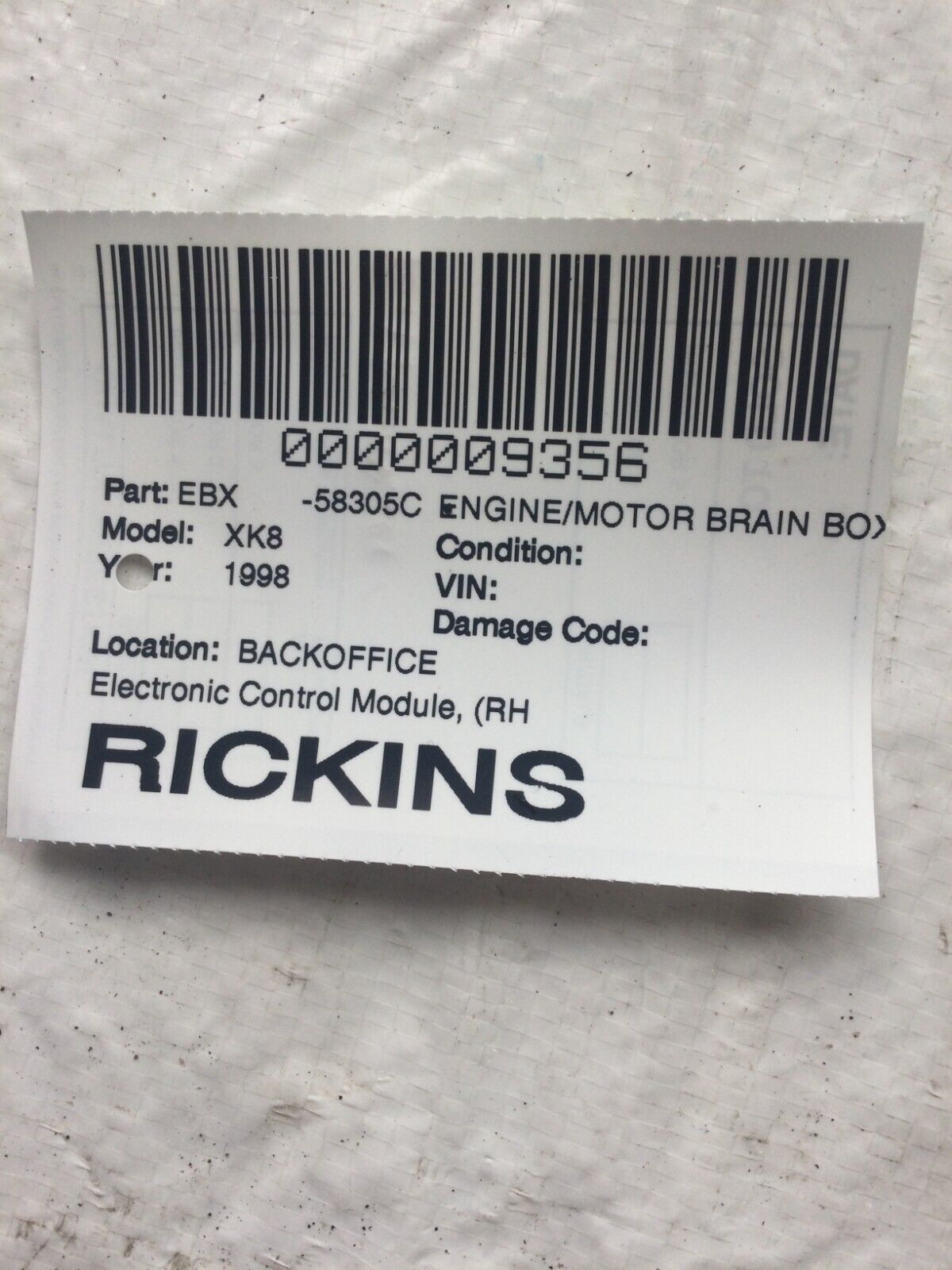 1998 JAGUAR XK8 ENGINE CONTROL MODULE,LNC1410GB