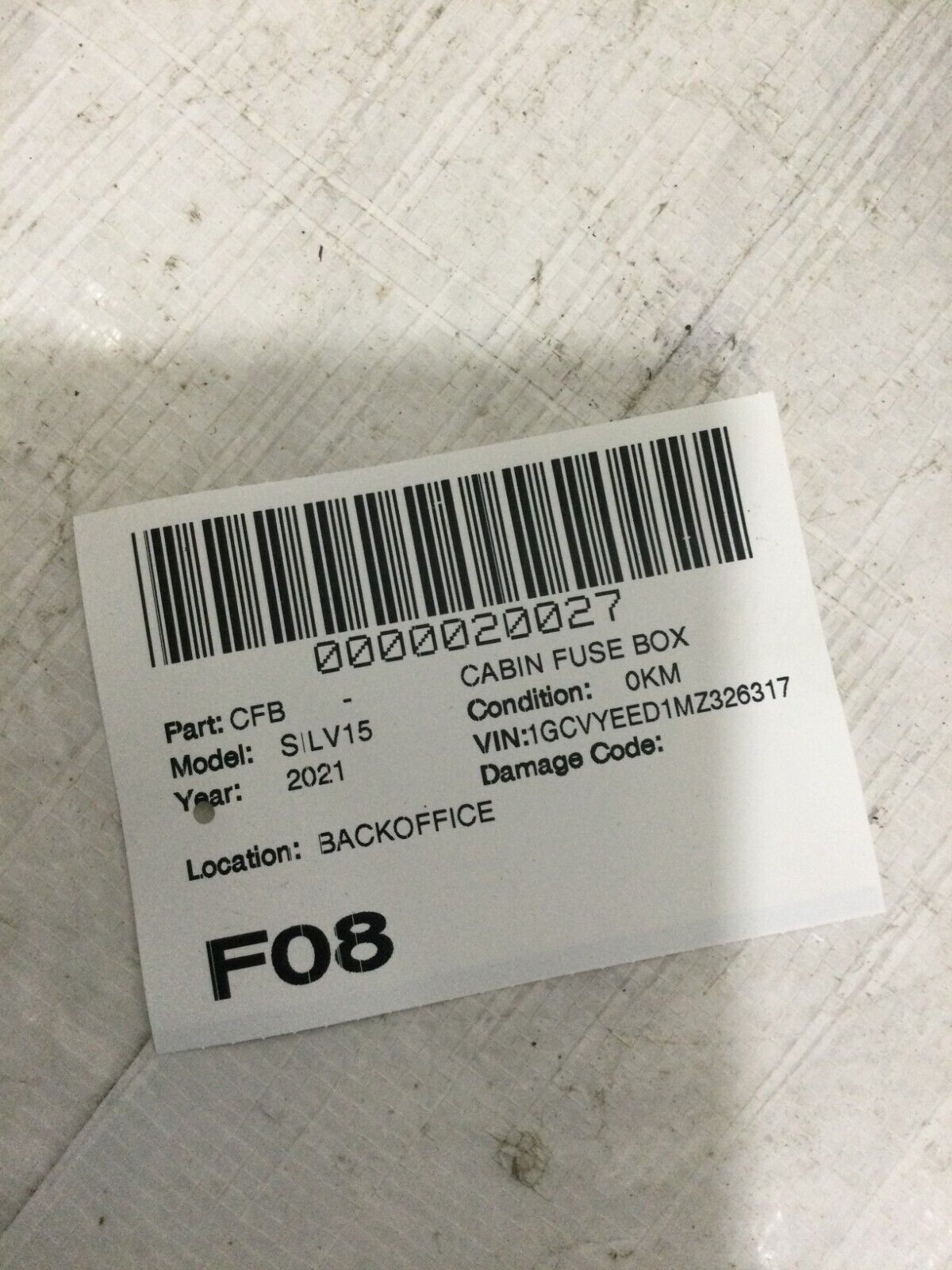 2021 Chevrolet Silverado 1500 Cabin Fuse Junction Box 84582037  OEM