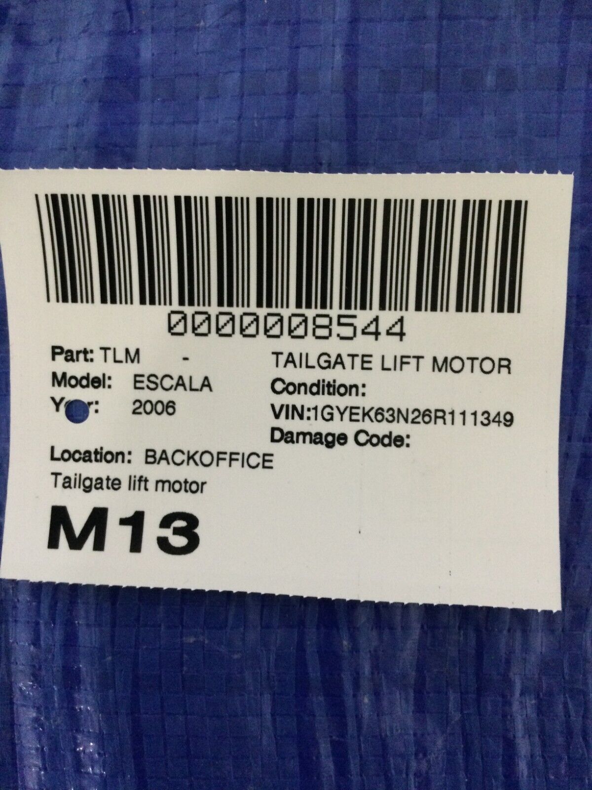 2006 Cadillac Escalade Tailgate Lift Motor OEM