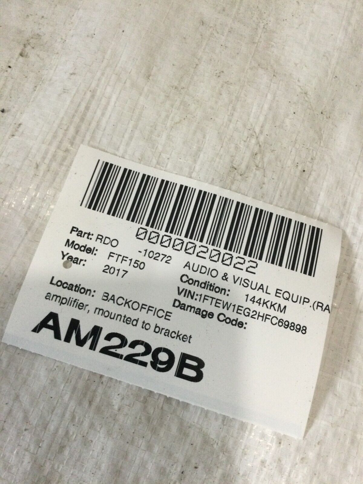 2017 Ford F-150  Sony Sound Radio Audio AMP Amplifier  FB5T18B849AH OEM