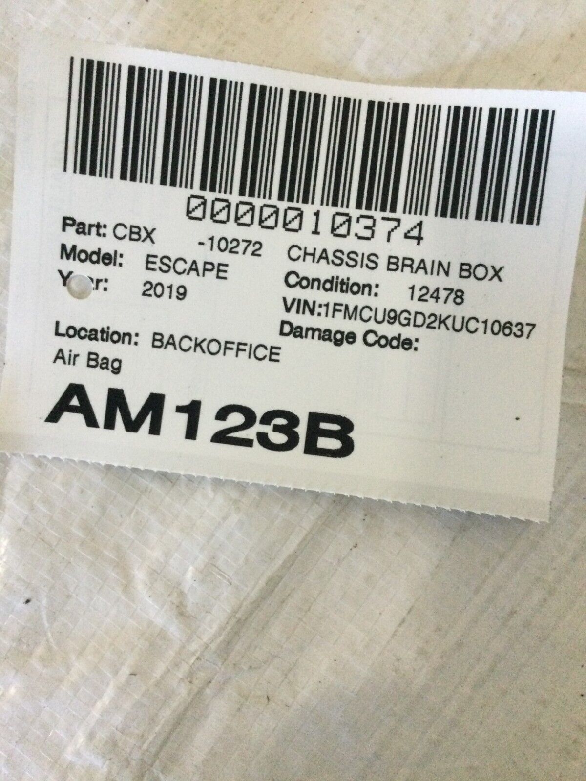 2019 Ford Escape SRS Restraint Control Module OEM GJ5T-14B321-AE