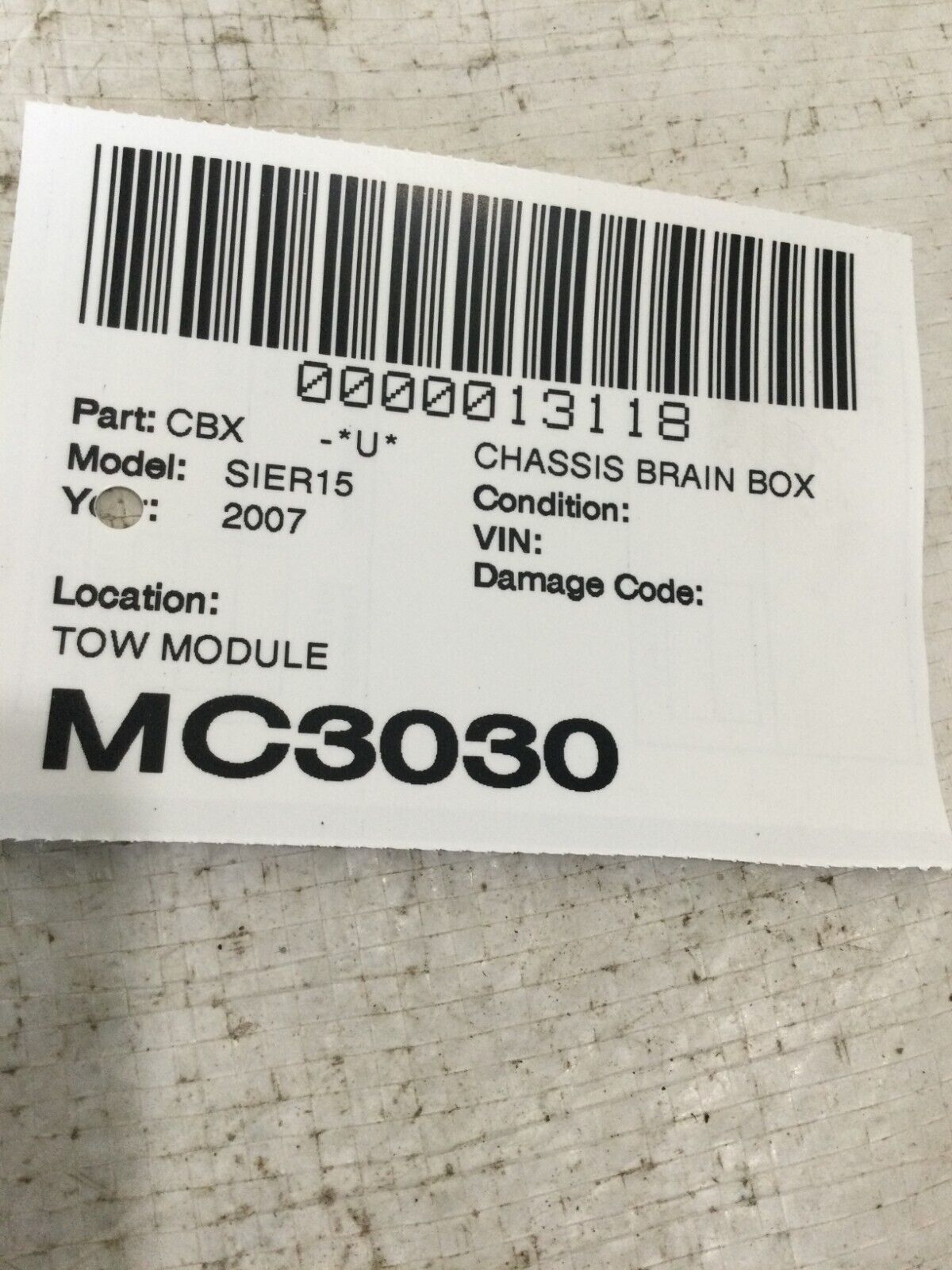 2007 GMC Sierra 1500 Trailer Brake Control Relay Module OEM 20904439