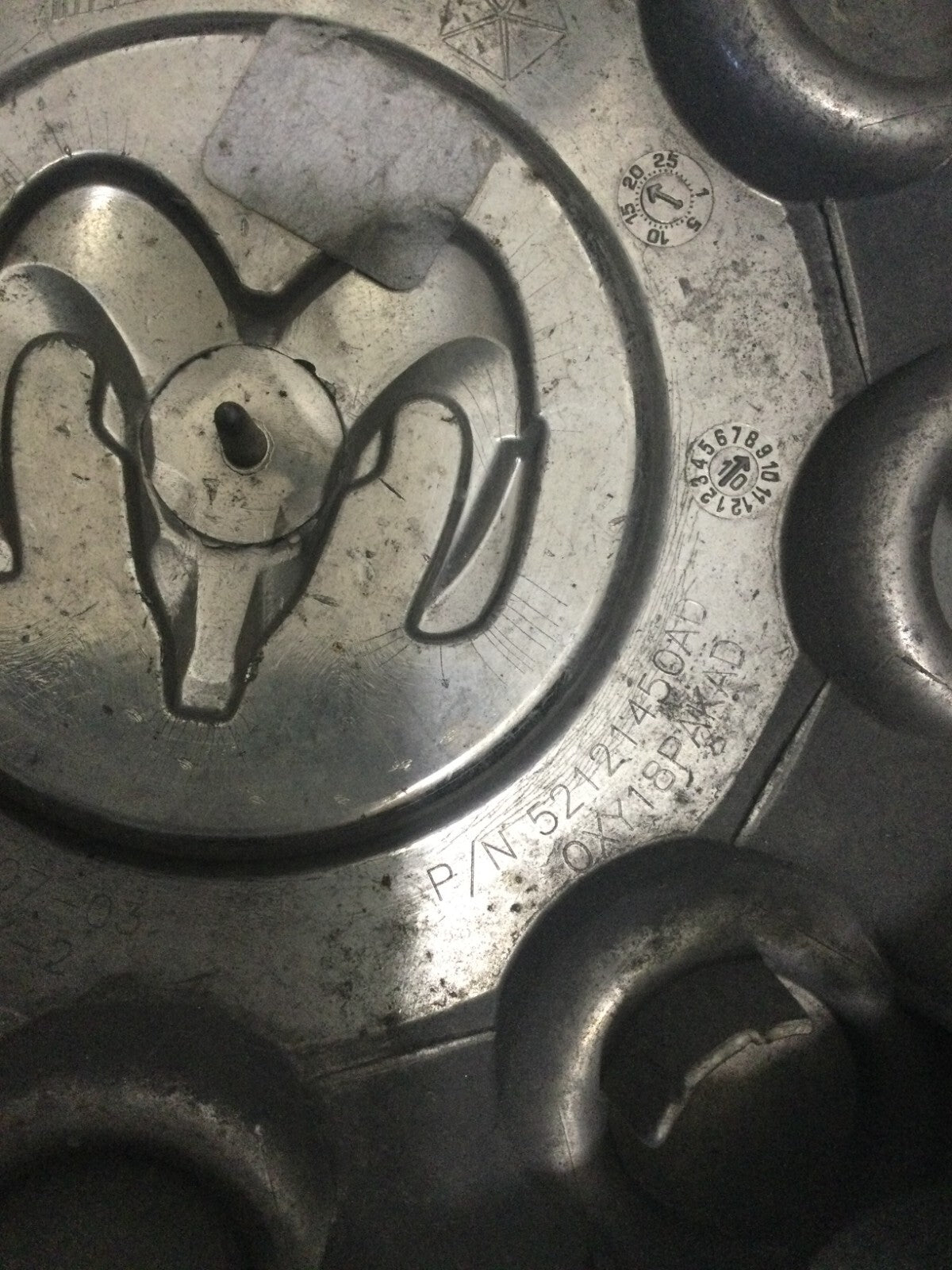 OEM Chrome 8 Lug Dodge Ram 1500 2500 3500 Wheel Center Cap 17" 52121450AD Hubcap