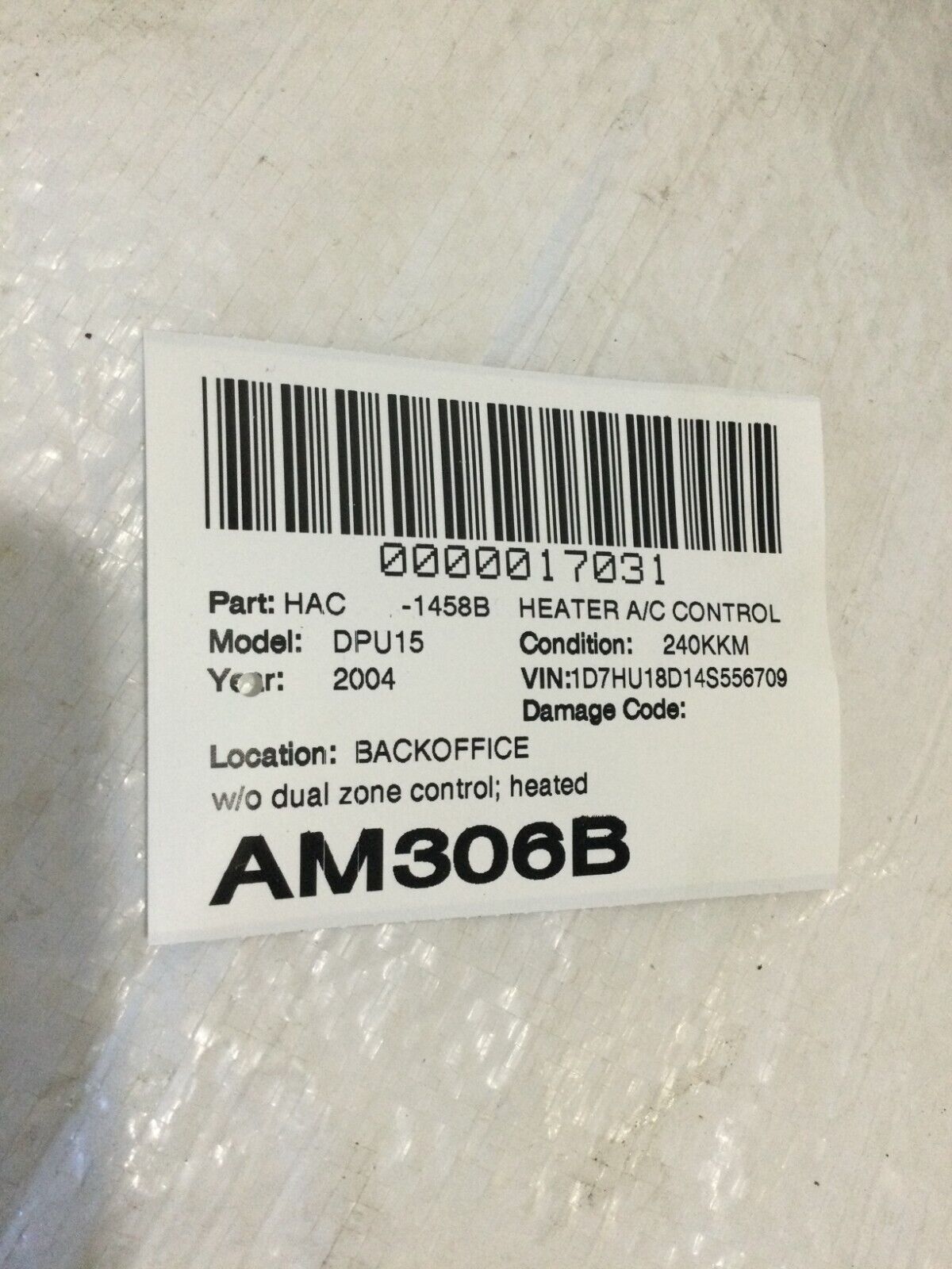 2003-2005 Dodge Ram 1500 2500 AC Heater Climate Control Temperature OEM