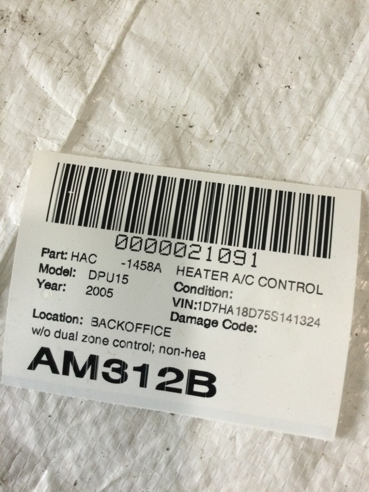 2002-2005 Dodge Ram 1500 AC Heater Control Climate Control Temperature OEM