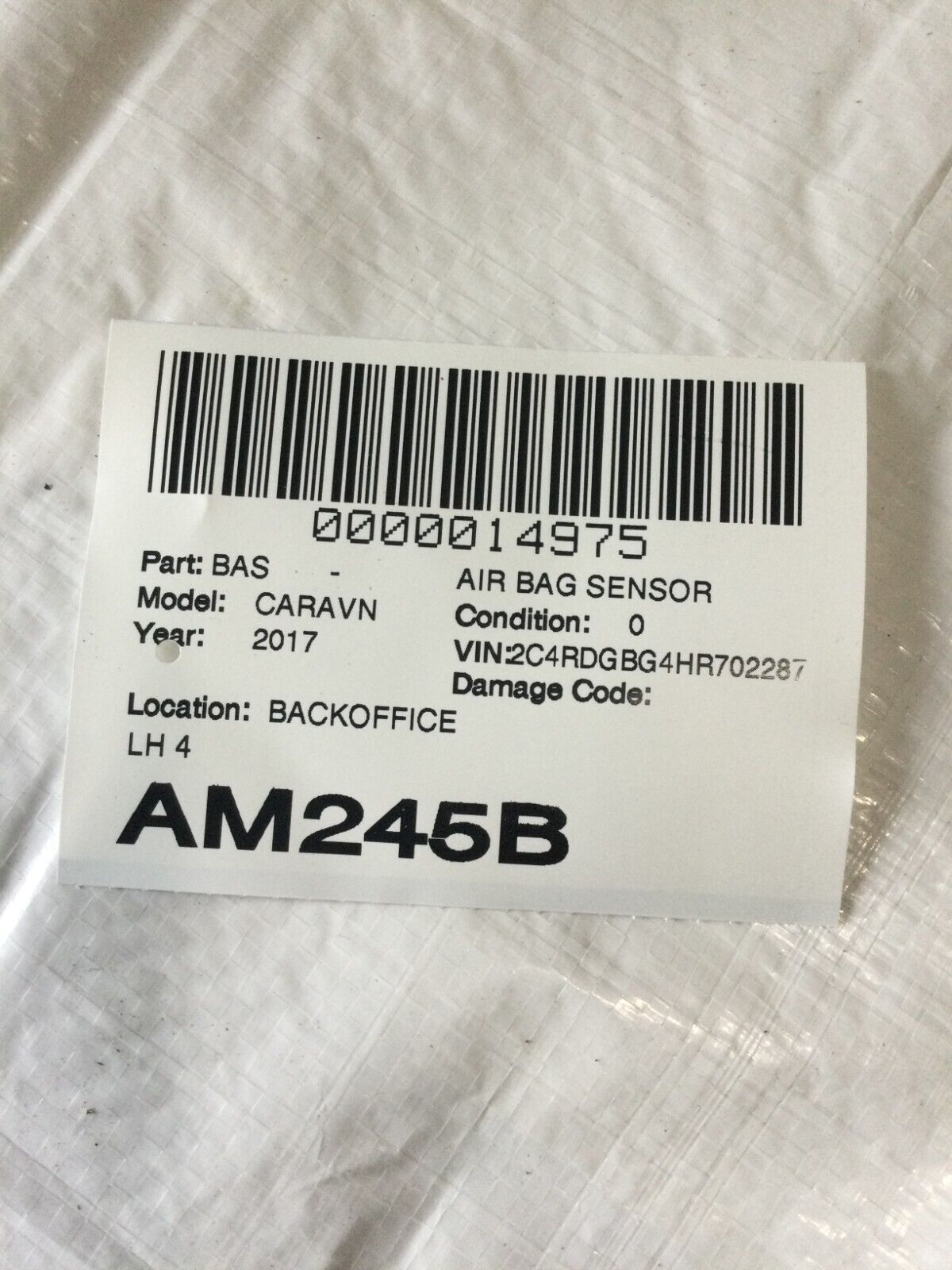 2017 Dodge Grand Caravan SRS Sensor OEM Left Set of 4