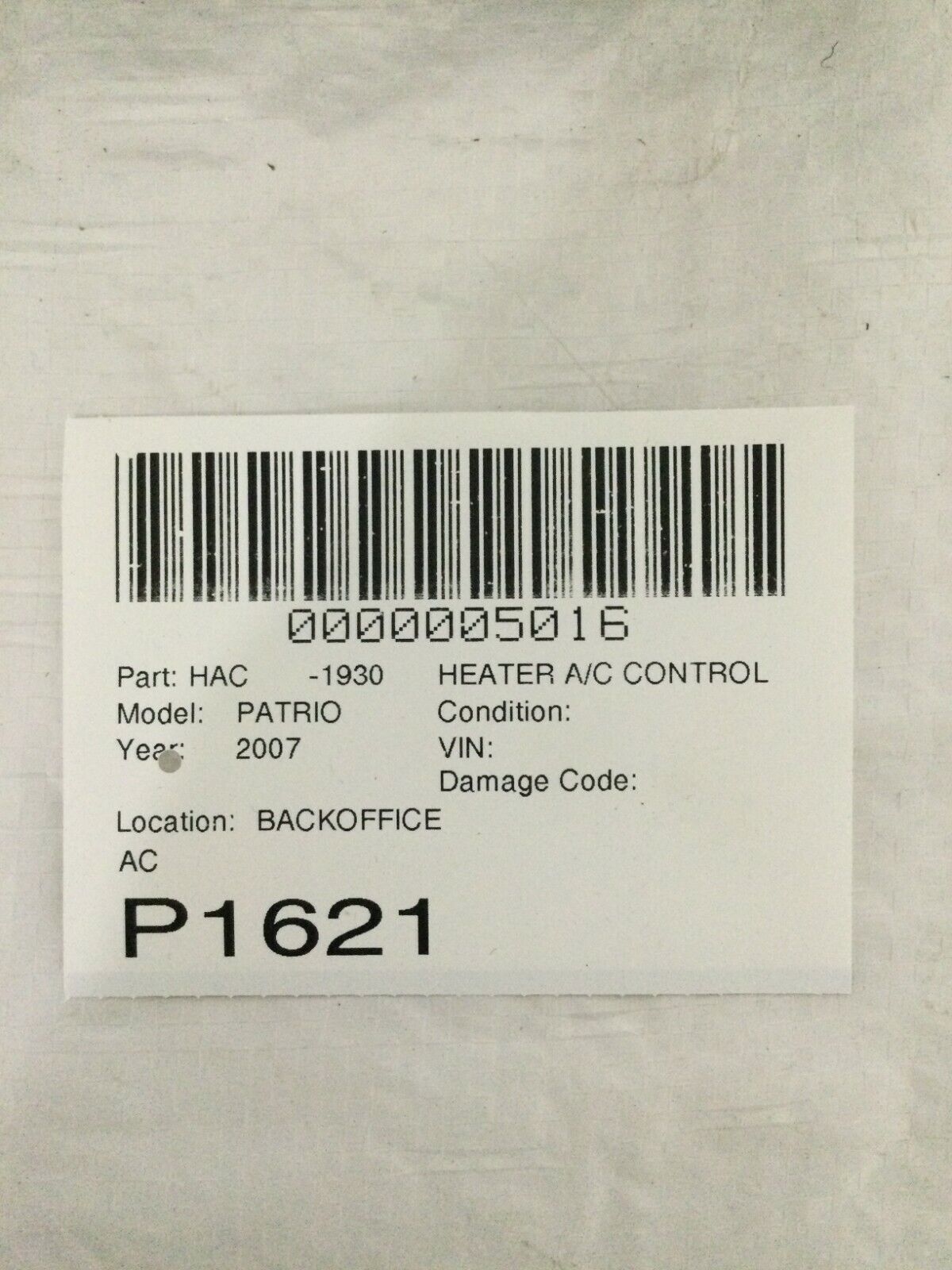 2007-2009 Jeep Patriot A/C Heat Temperature Climate Control Switch 55111874AC