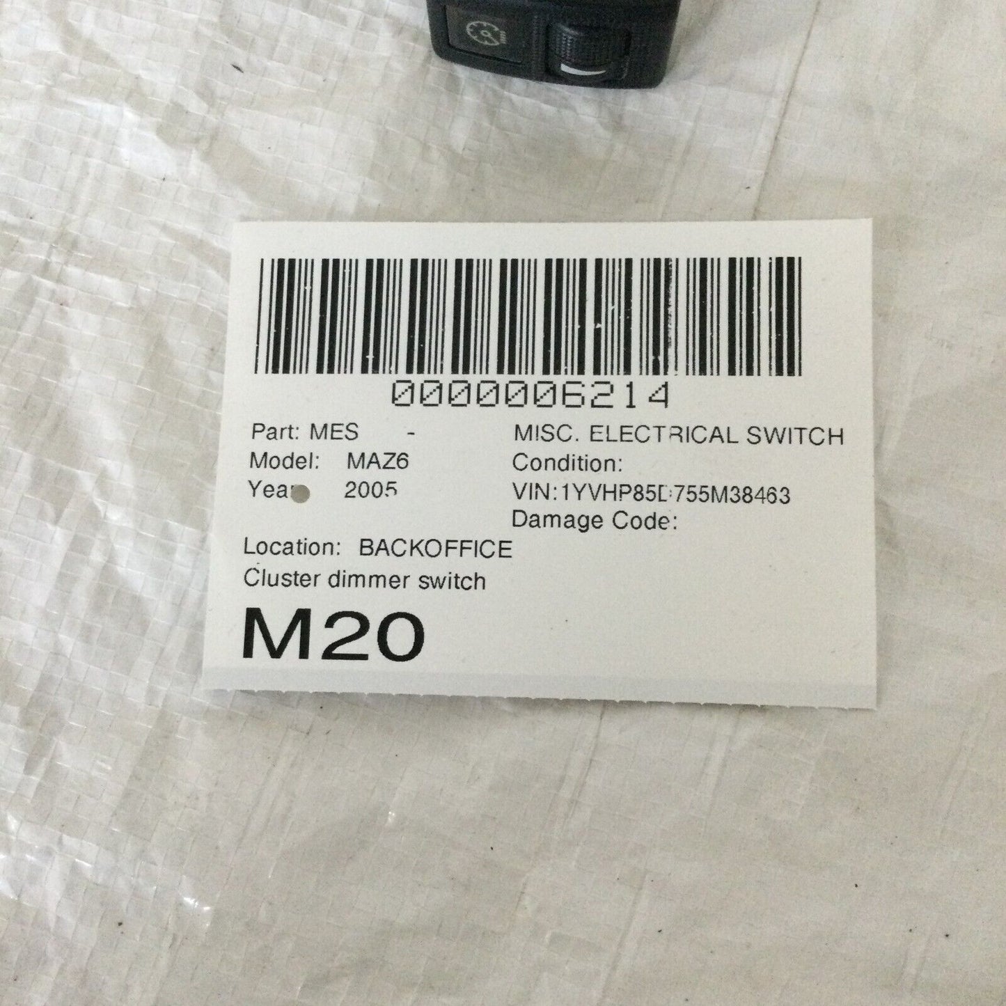 2005 Mazda 6 Cluster Dimmer Switch OEM 