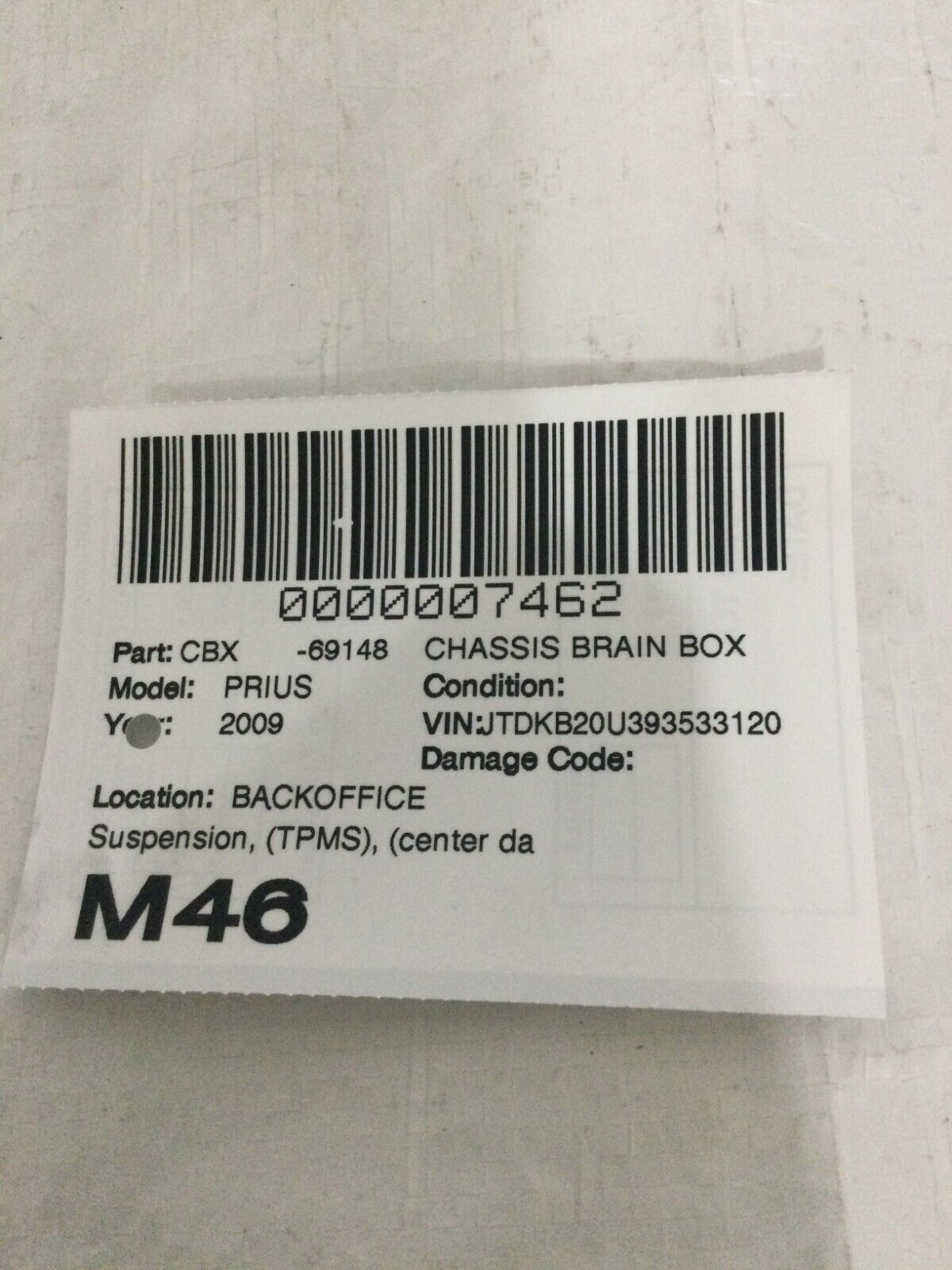 2006-2009 Toyota Prius Tire Pressure Control Monitor Sensor Module OEM